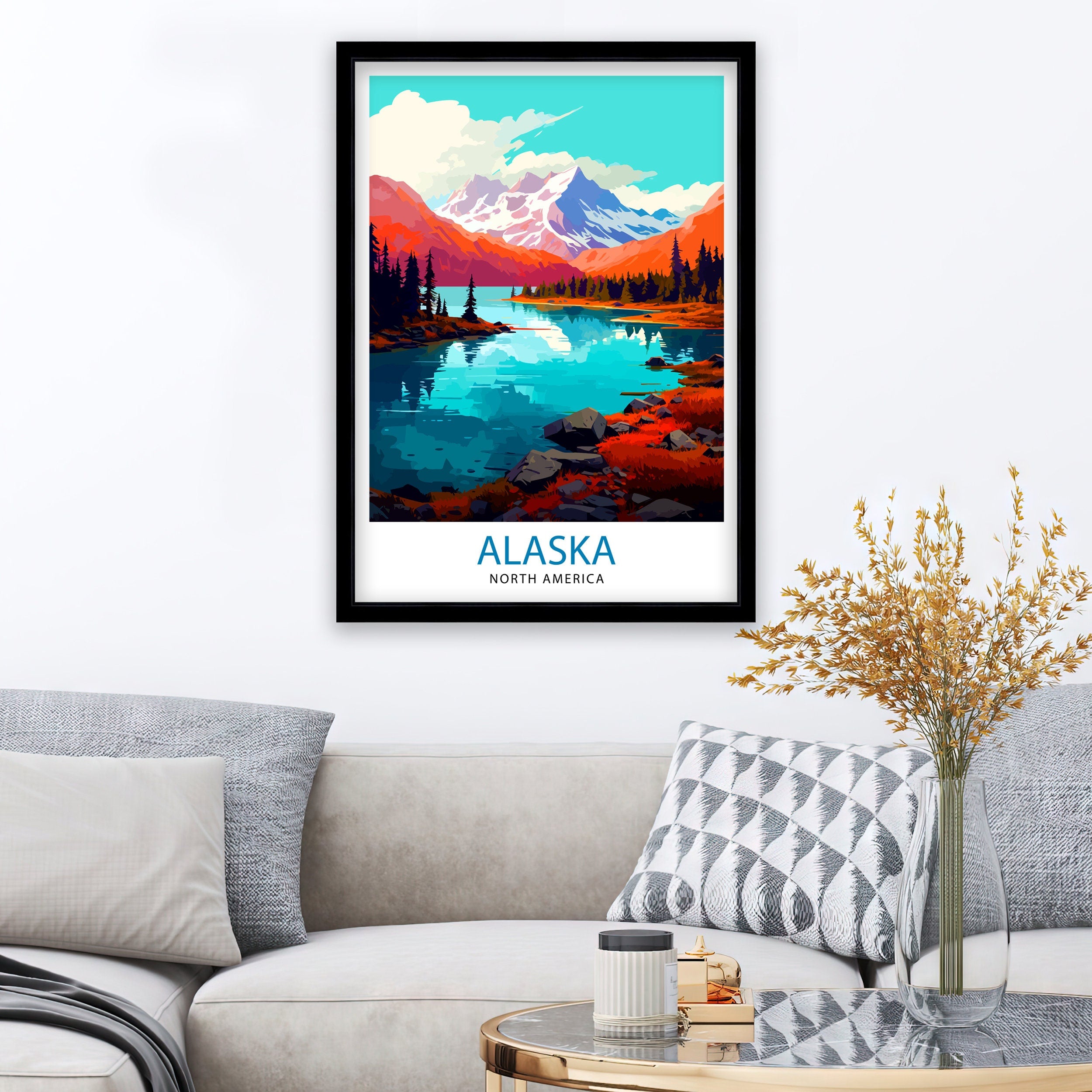 Alaska Travel Print | Alaska Poster | Alaska Travel Print | Alaska Print | Travel Poster | Alaska Wall Art | Alaska Art