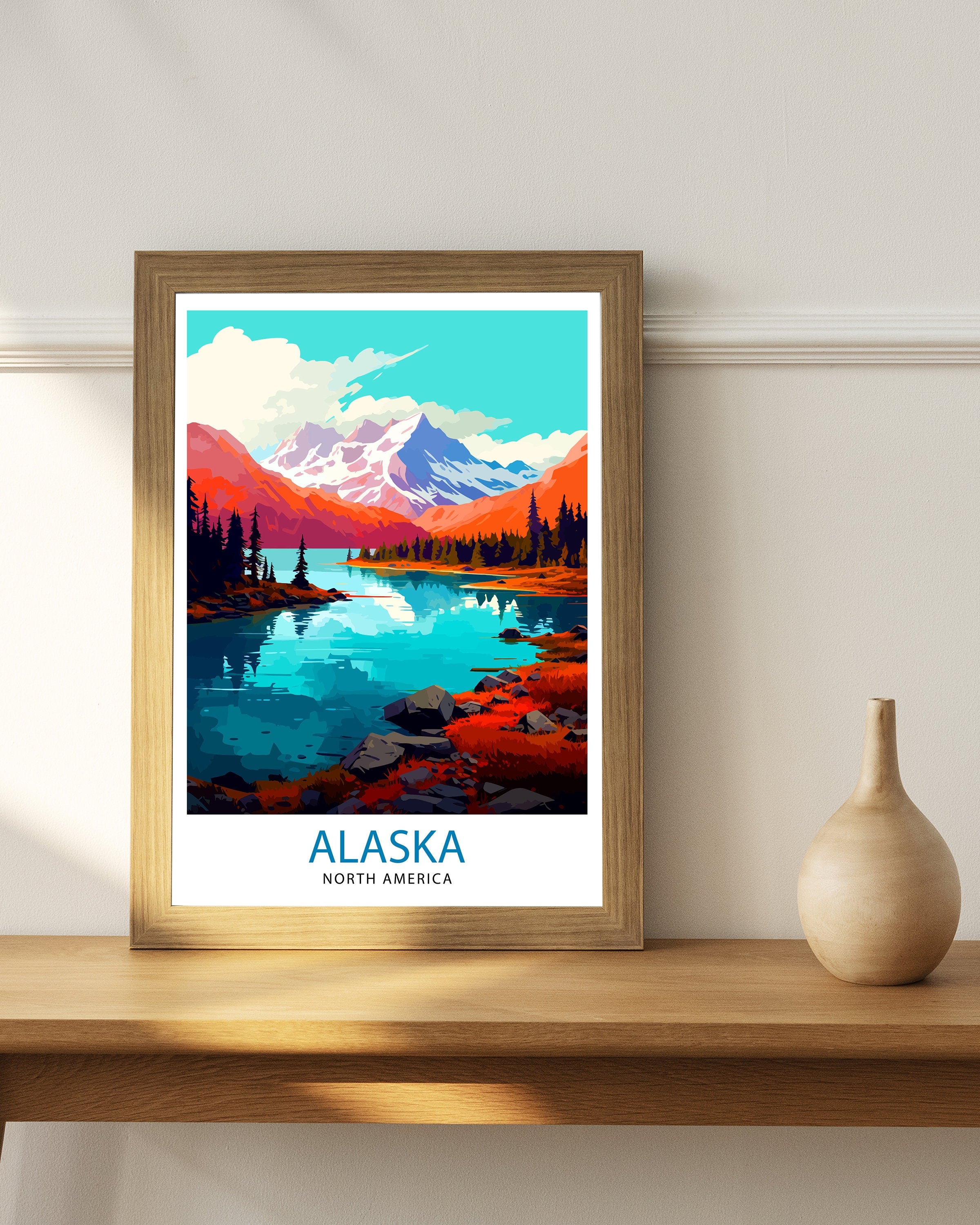 Alaska Travel Print | Alaska Poster | Alaska Travel Print | Alaska Print | Travel Poster | Alaska Wall Art | Alaska Art