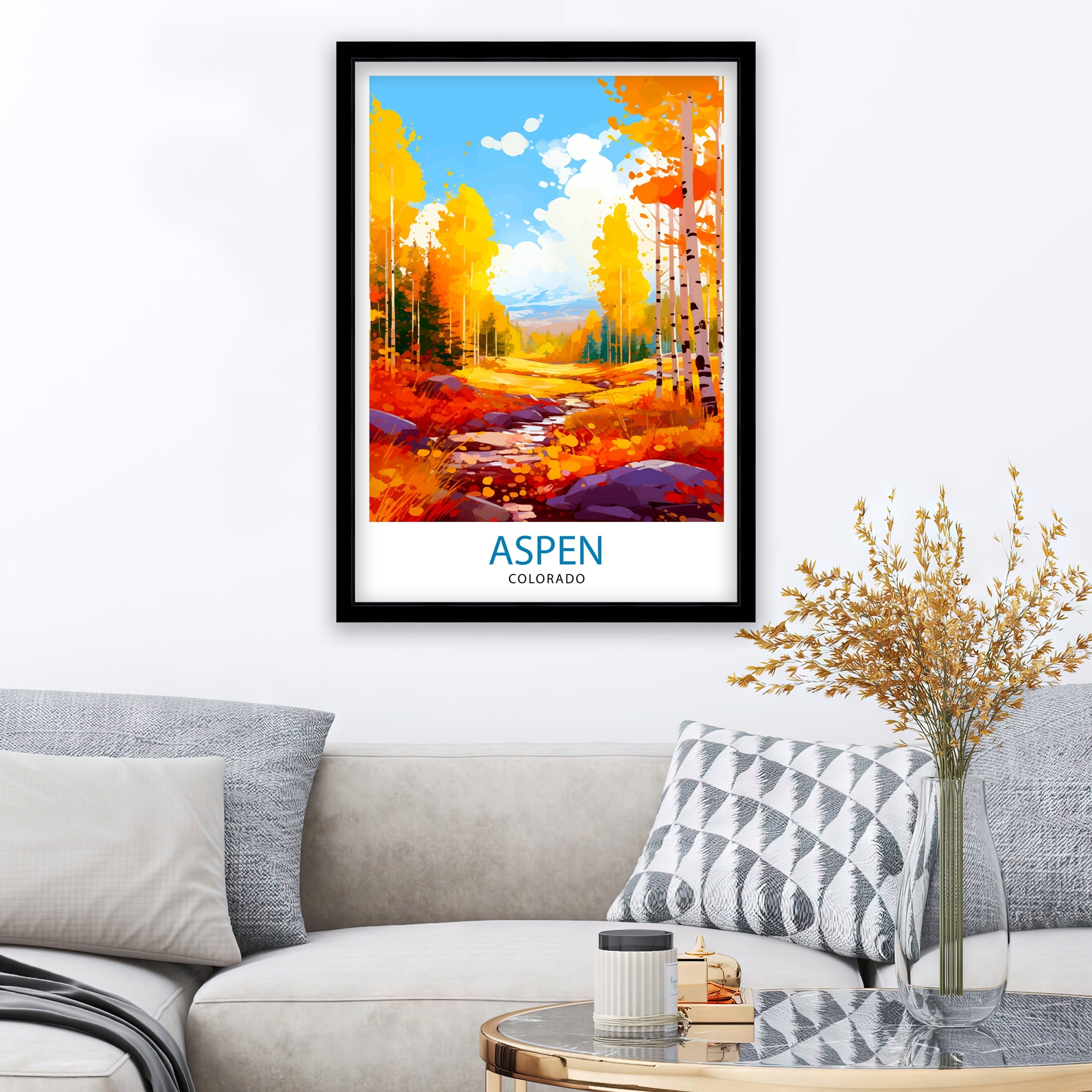 Aspen Art Print | Aspen | Aspen Art | Aspen Print | Aspen Poster | Aspen Wall Art | Aspen Colorado | Travel Poster | Aspen Painting