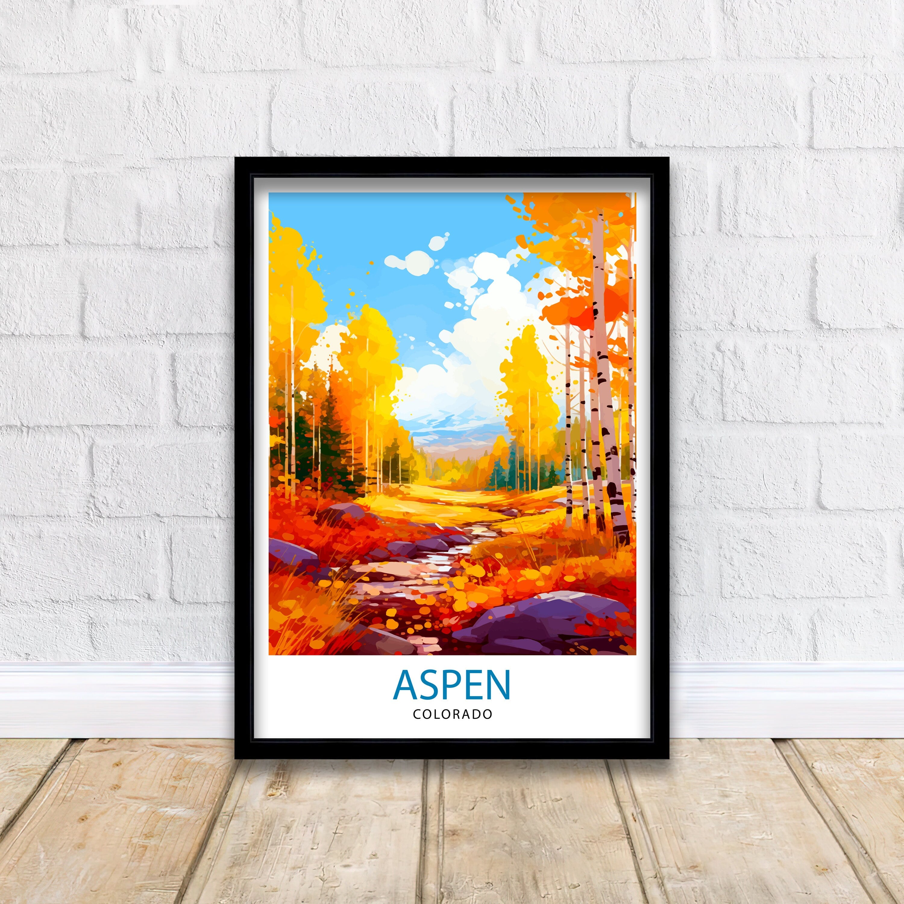 Aspen Art Print | Aspen | Aspen Art | Aspen Print | Aspen Poster | Aspen Wall Art | Aspen Colorado | Travel Poster | Aspen Painting