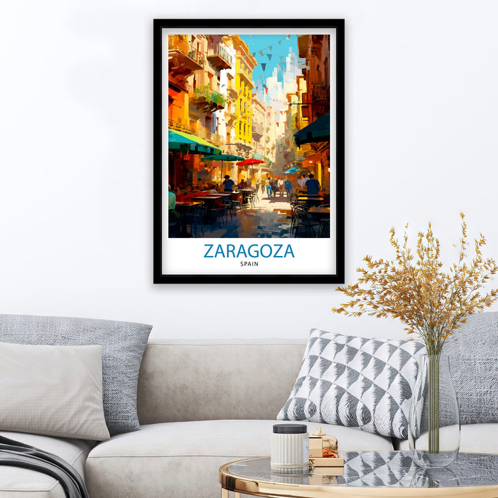 Zaragoza Spain Travel Poster Zaragoza