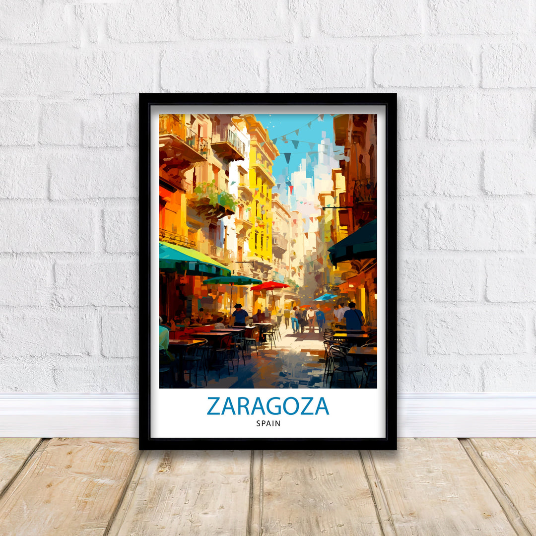 Zaragoza Spain Travel Poster Zaragoza