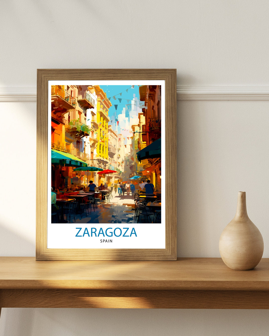 Zaragoza Spain Travel Poster Zaragoza