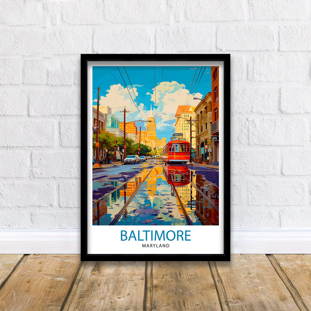 Baltimore Maryland Travel Print| Baltimore Wall Decor Baltimore Poster Maryland Travel Prints Baltimore Art Print Baltimore Illustration
