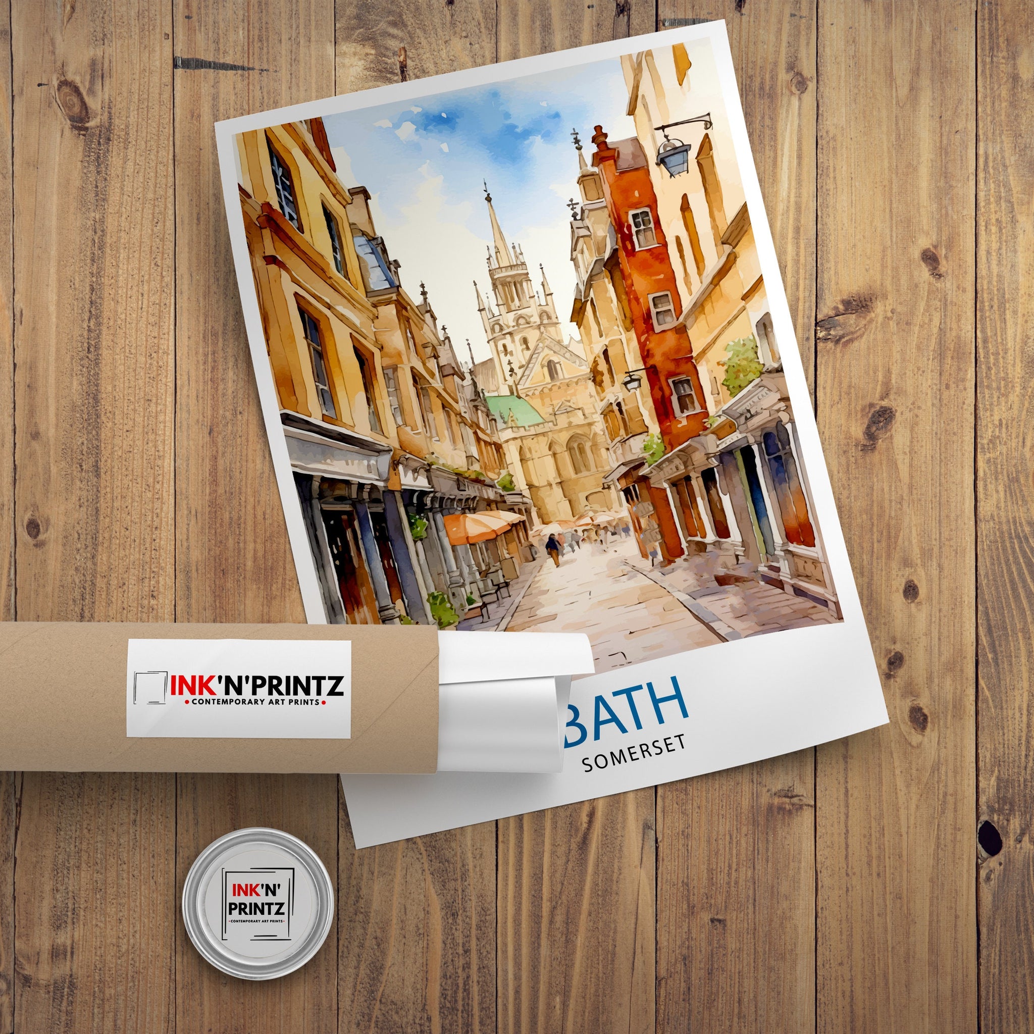 Bath Somerset Travel Poster Bath Wall Art Bath Home Decor Bath Illustration Travel Poster Gift Somerset England Home Decor