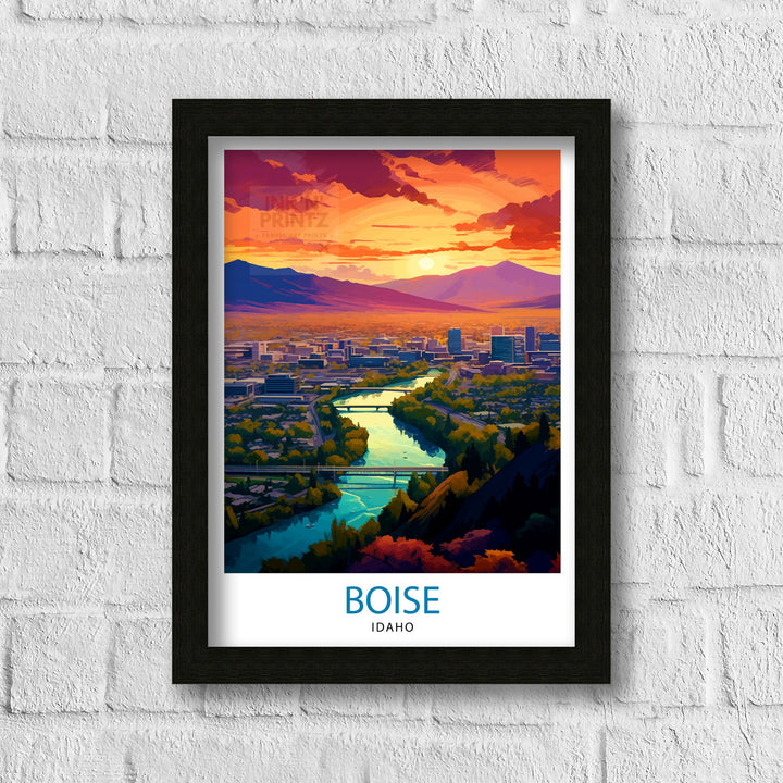 Boise Idaho Travel Print| Boise Wall Decor Boise Poster Idaho Travel Prints Boise Art Print Boise Illustration Boise Wall Art