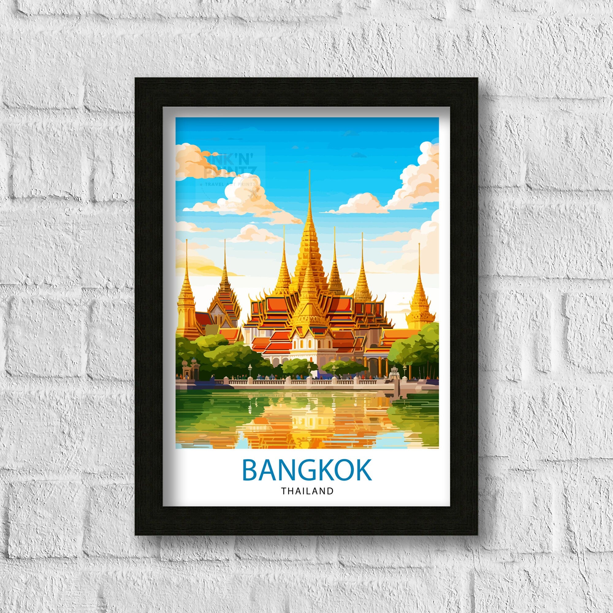Bangkok Thailand Travel Print Bangkok Wall Decor Bangkok Home Living Decor Bangkok Illustration Travel Poster Gift for Bangkok Thailand