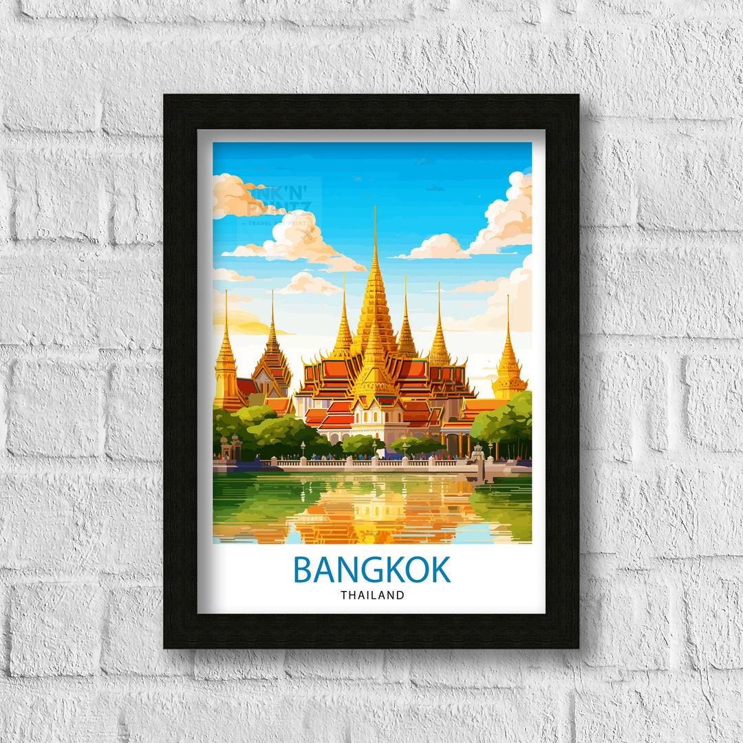 Bangkok Thailand Travel Print Bangkok Wall Decor Bangkok Home Living Decor Bangkok Illustration Travel Poster Gift for Bangkok Thailand