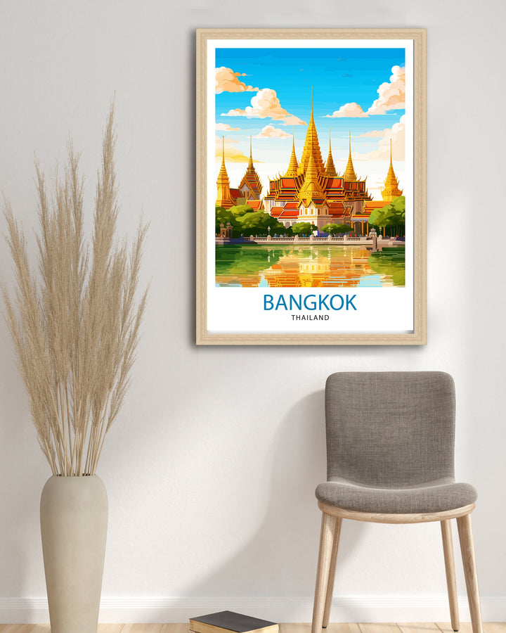 Bangkok Thailand Travel Print Bangkok Wall Decor Bangkok Home Living Decor Bangkok Illustration Travel Poster Gift for Bangkok Thailand