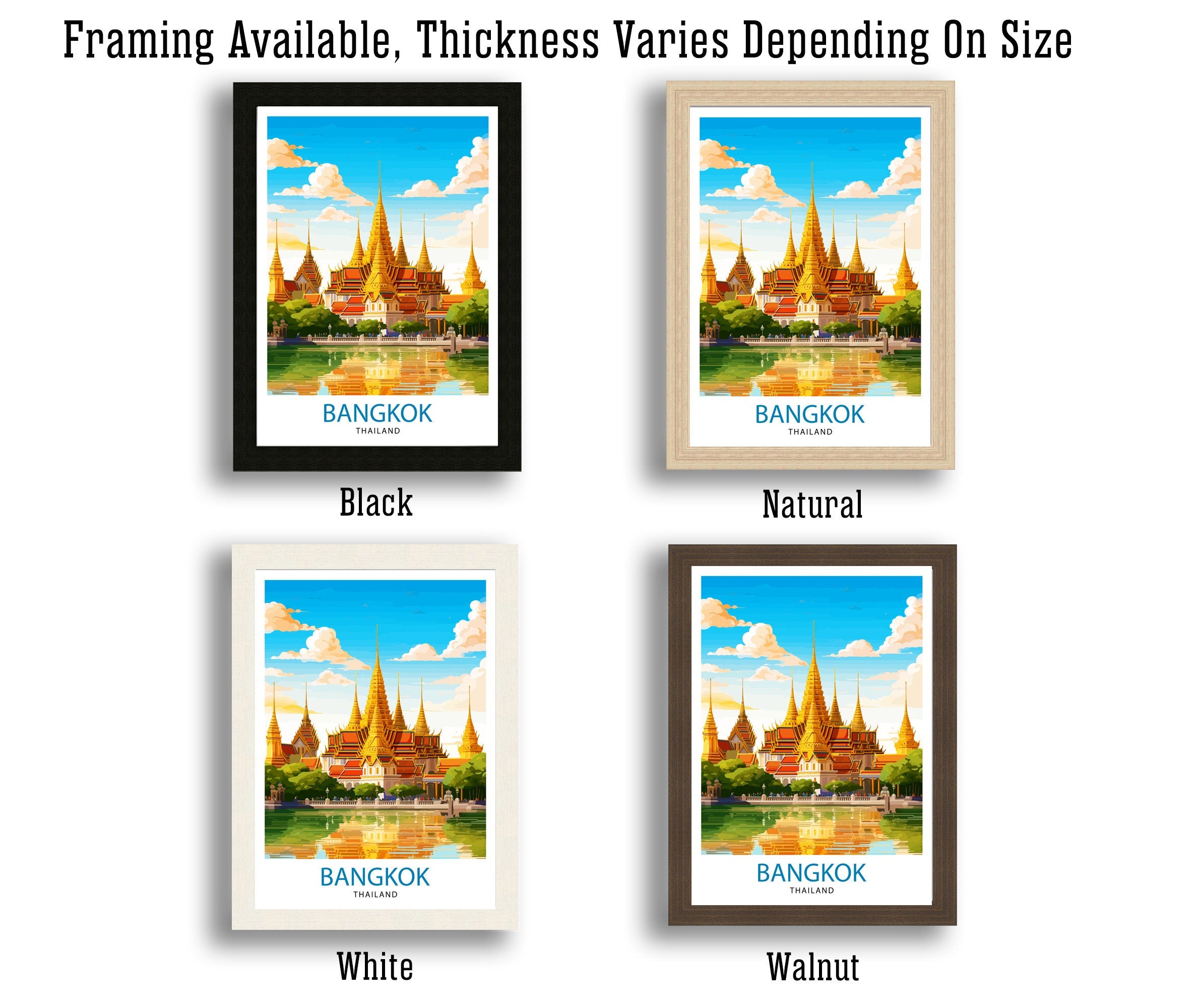Bangkok Thailand Travel Print Bangkok Wall Decor Bangkok Home Living Decor Bangkok Illustration Travel Poster Gift for Bangkok Thailand