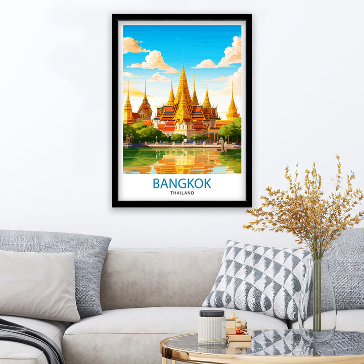 Bangkok Thailand Travel Print Bangkok Wall Decor Bangkok Home Living Decor Bangkok Illustration Travel Poster Gift for Bangkok Thailand