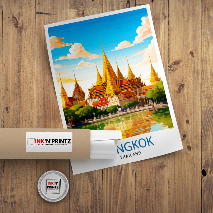 Bangkok Thailand Travel Print Bangkok Wall Decor Bangkok Home Living Decor Bangkok Illustration Travel Poster Gift for Bangkok Thailand
