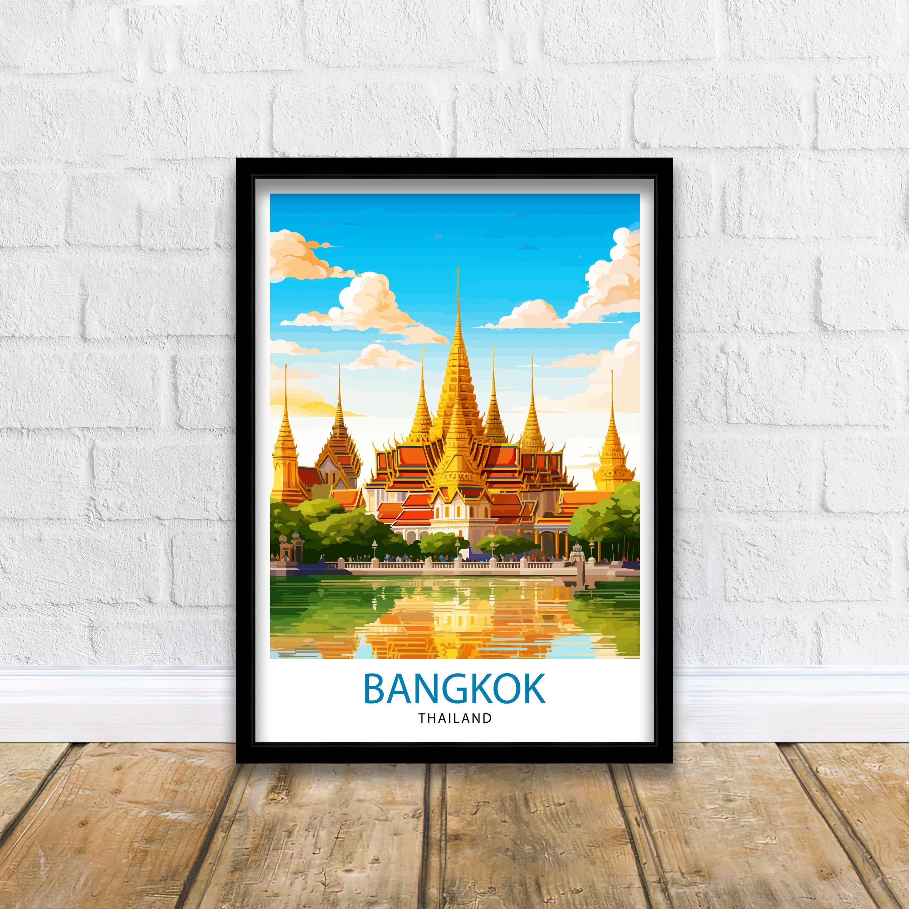 Bangkok Thailand Travel Print Bangkok Wall Decor Bangkok Home Living Decor Bangkok Illustration Travel Poster Gift for Bangkok Thailand