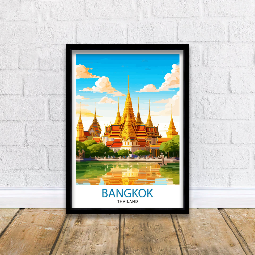 Bangkok Thailand Travel Print Bangkok Wall Decor Bangkok Home Living Decor Bangkok Illustration Travel Poster Gift for Bangkok Thailand