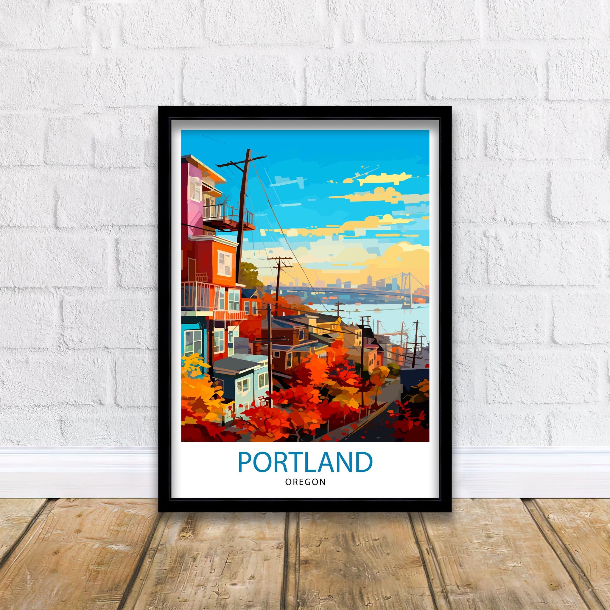 Portland Oregon Travel Print| Portland Wall Decor Portland Home Living Decor Portland Oregon Illustration Travel Poster Gift for Portland