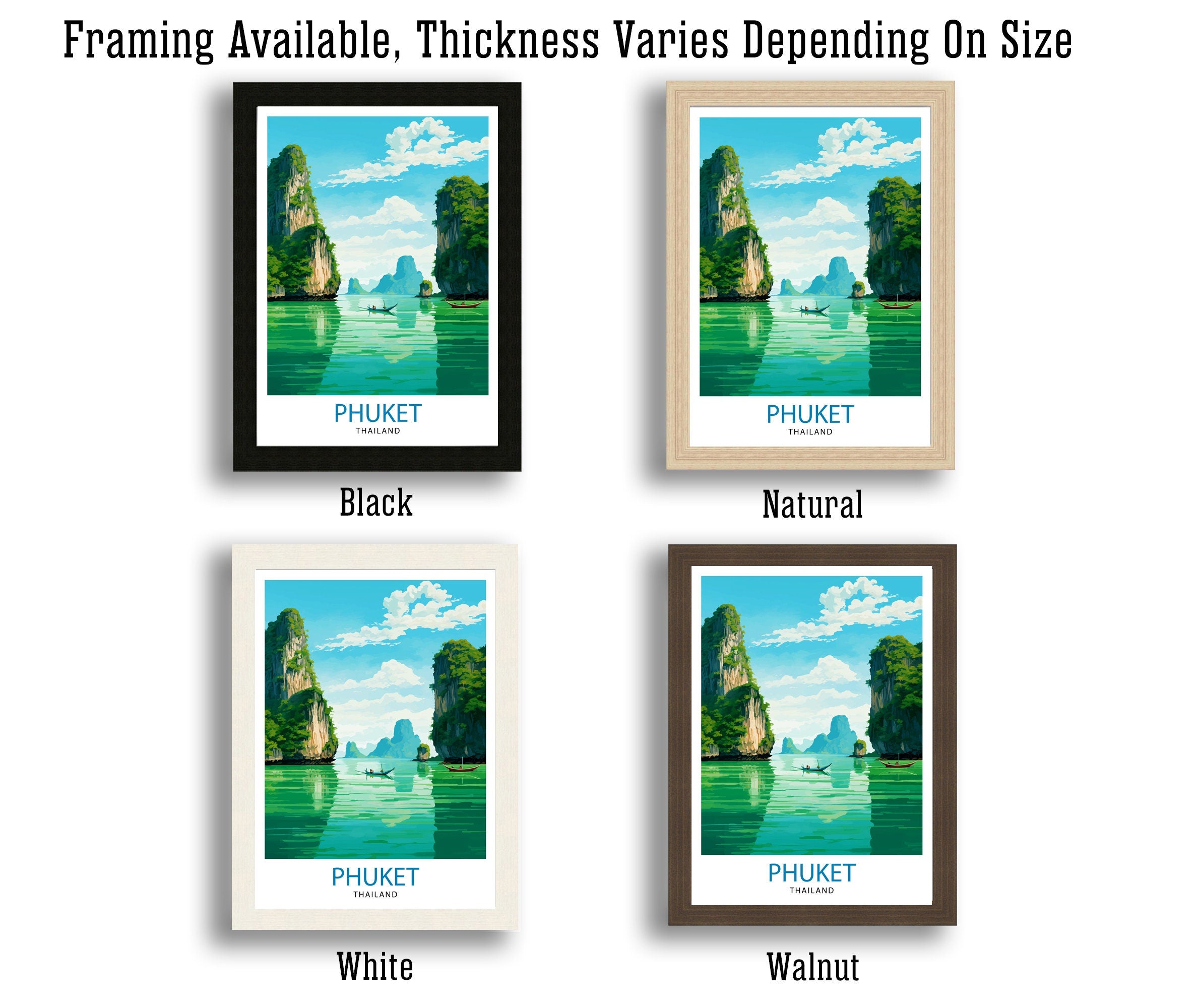 Phuket Thailand Travel Print Tropical Paradise Wall Decor Phuket Island Poster Thailand Travel Prints Beach Art Print Phuket Illustration