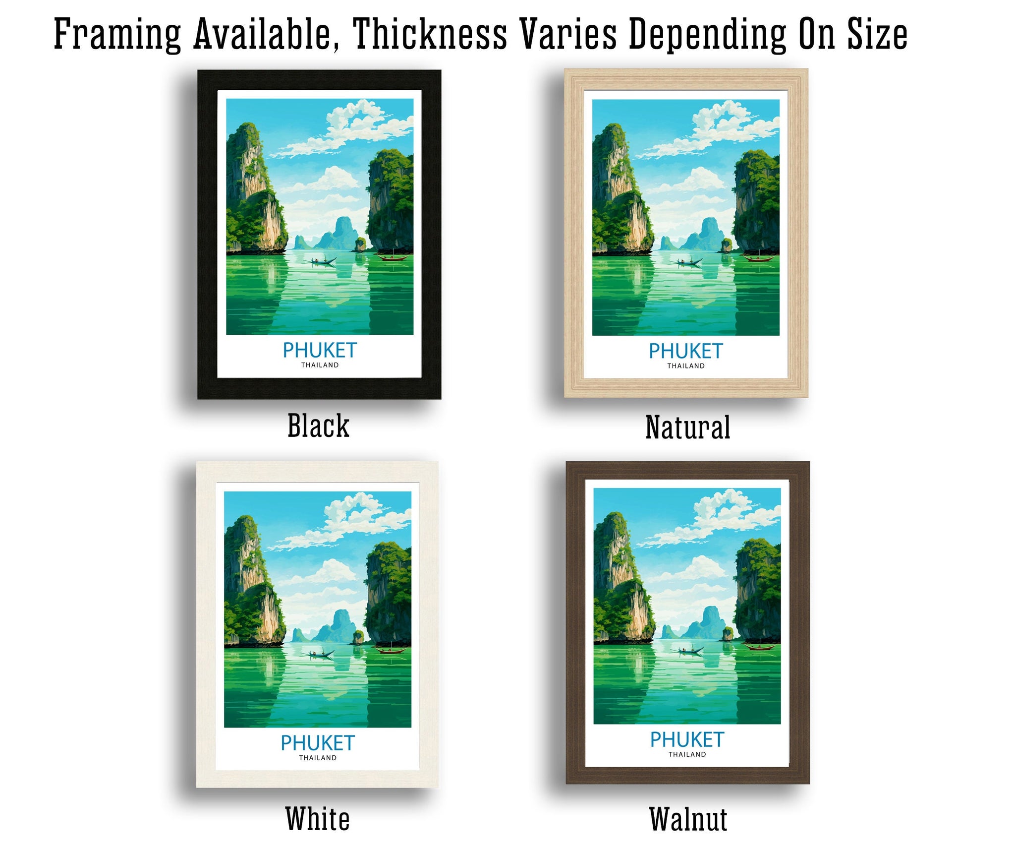 Phuket Thailand Travel Print Tropical Paradise Wall Decor Phuket Island Poster Thailand Travel Prints Beach Art Print Phuket Illustration