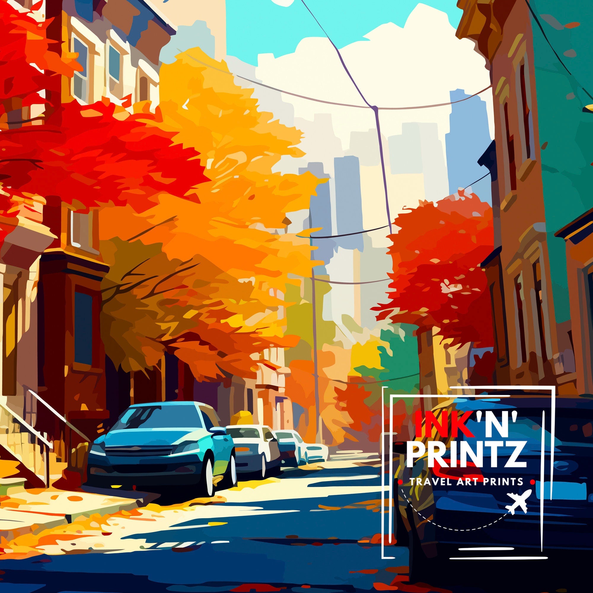 Philadelphia Travel Print| Philadelphia Wall Decor Philadelphia Art Print Pennsylvania Travel Poster Gift for Philly Lovers