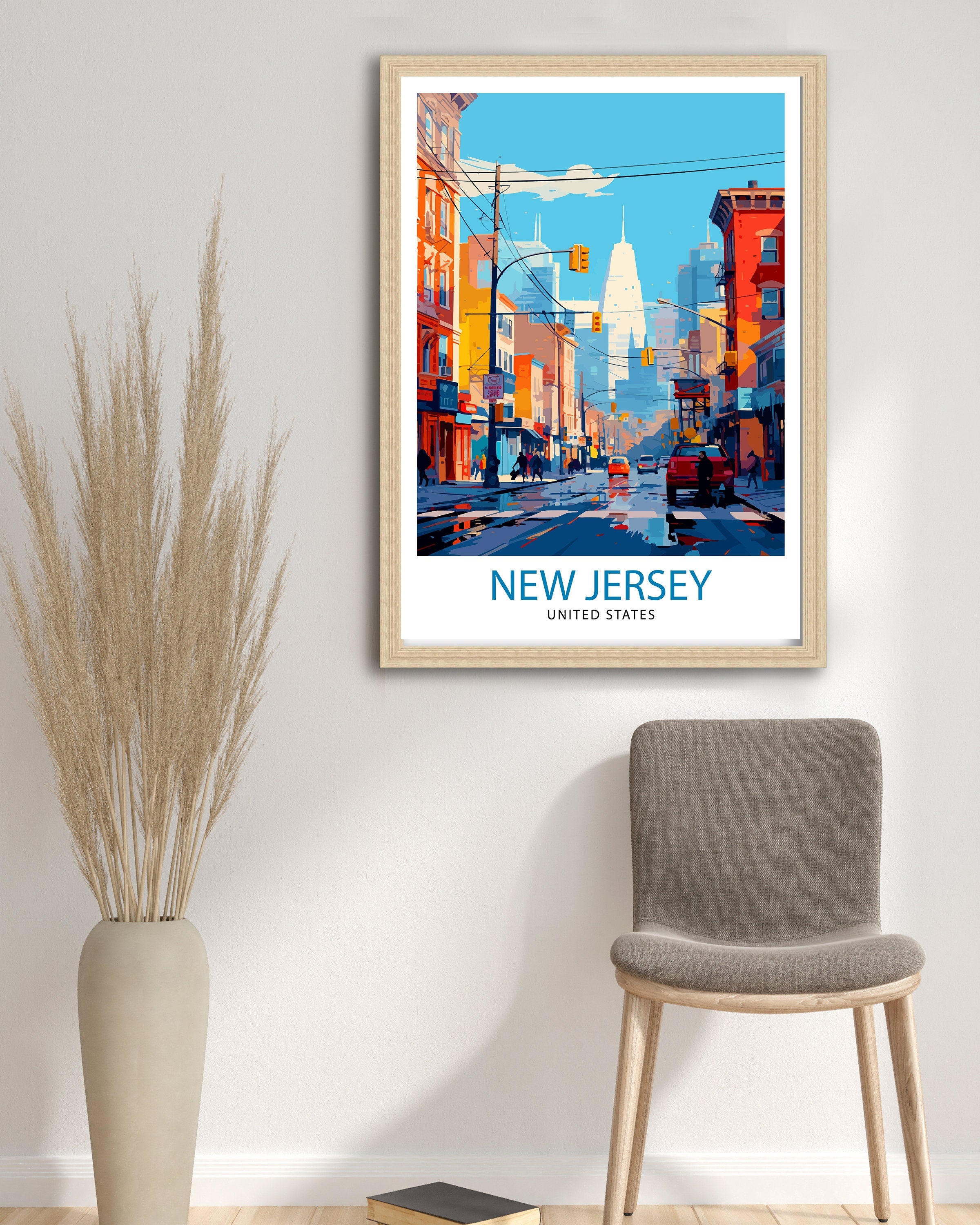 New Jersey US Travel Print| New Jersey Wall Decor New Jersey Poster US Travel Prints New Jersey Art Print New Jersey Illustration New Jersey