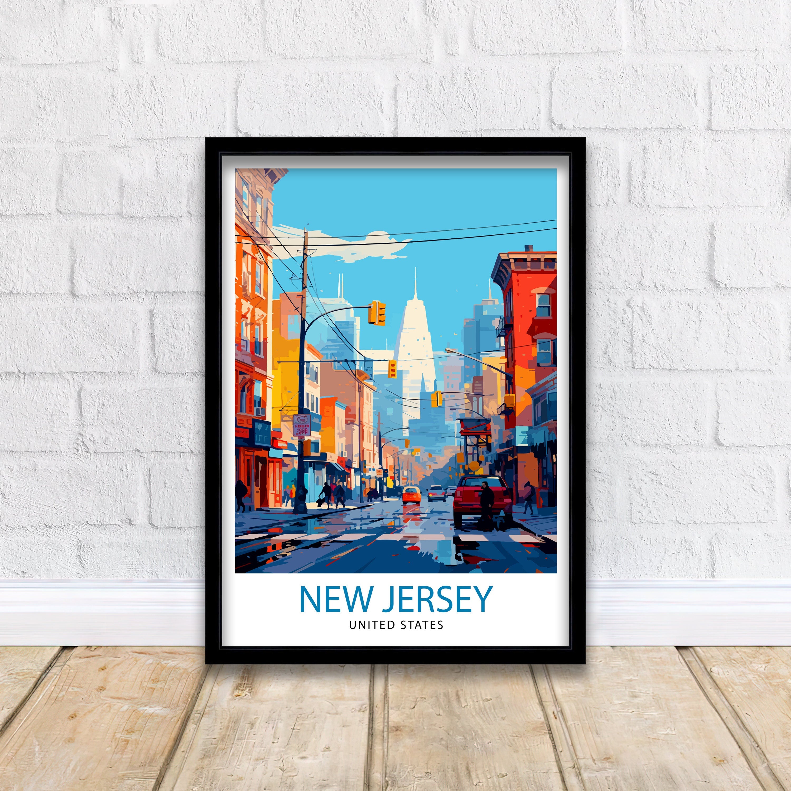 New Jersey US Travel Print| New Jersey Wall Decor New Jersey Poster US Travel Prints New Jersey Art Print New Jersey Illustration New Jersey