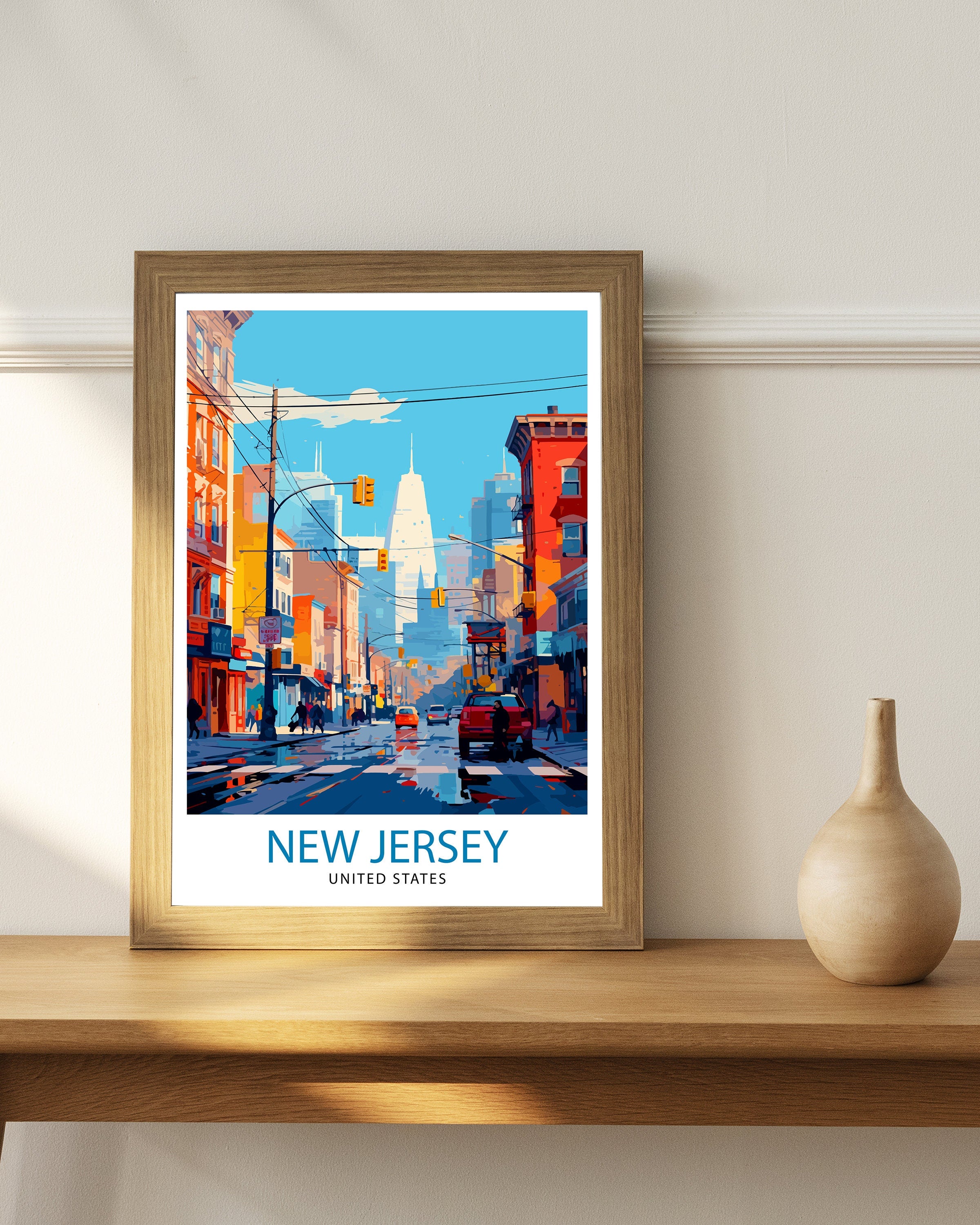 New Jersey US Travel Print| New Jersey Wall Decor New Jersey Poster US Travel Prints New Jersey Art Print New Jersey Illustration New Jersey