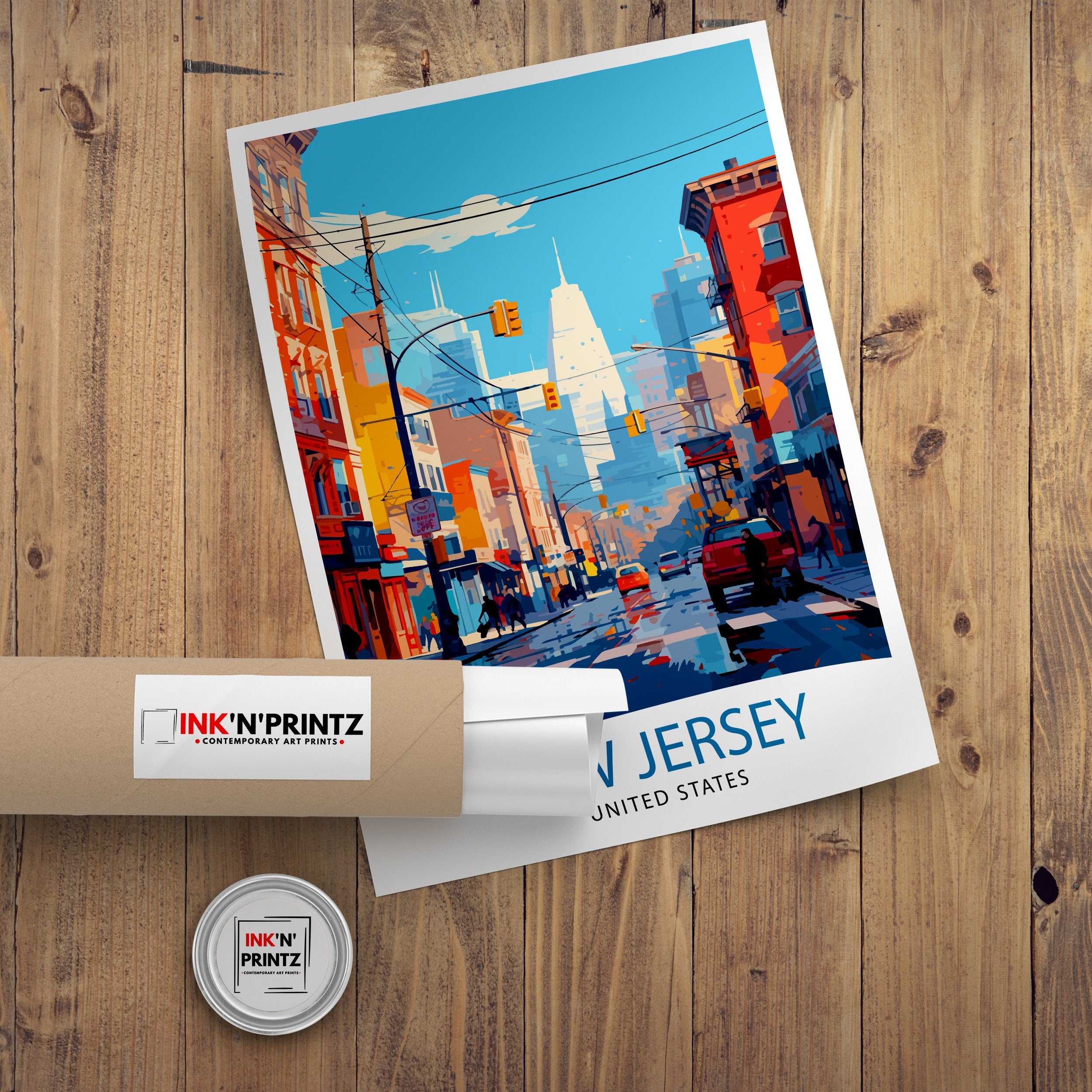 New Jersey US Travel Print| New Jersey Wall Decor New Jersey Poster US Travel Prints New Jersey Art Print New Jersey Illustration New Jersey