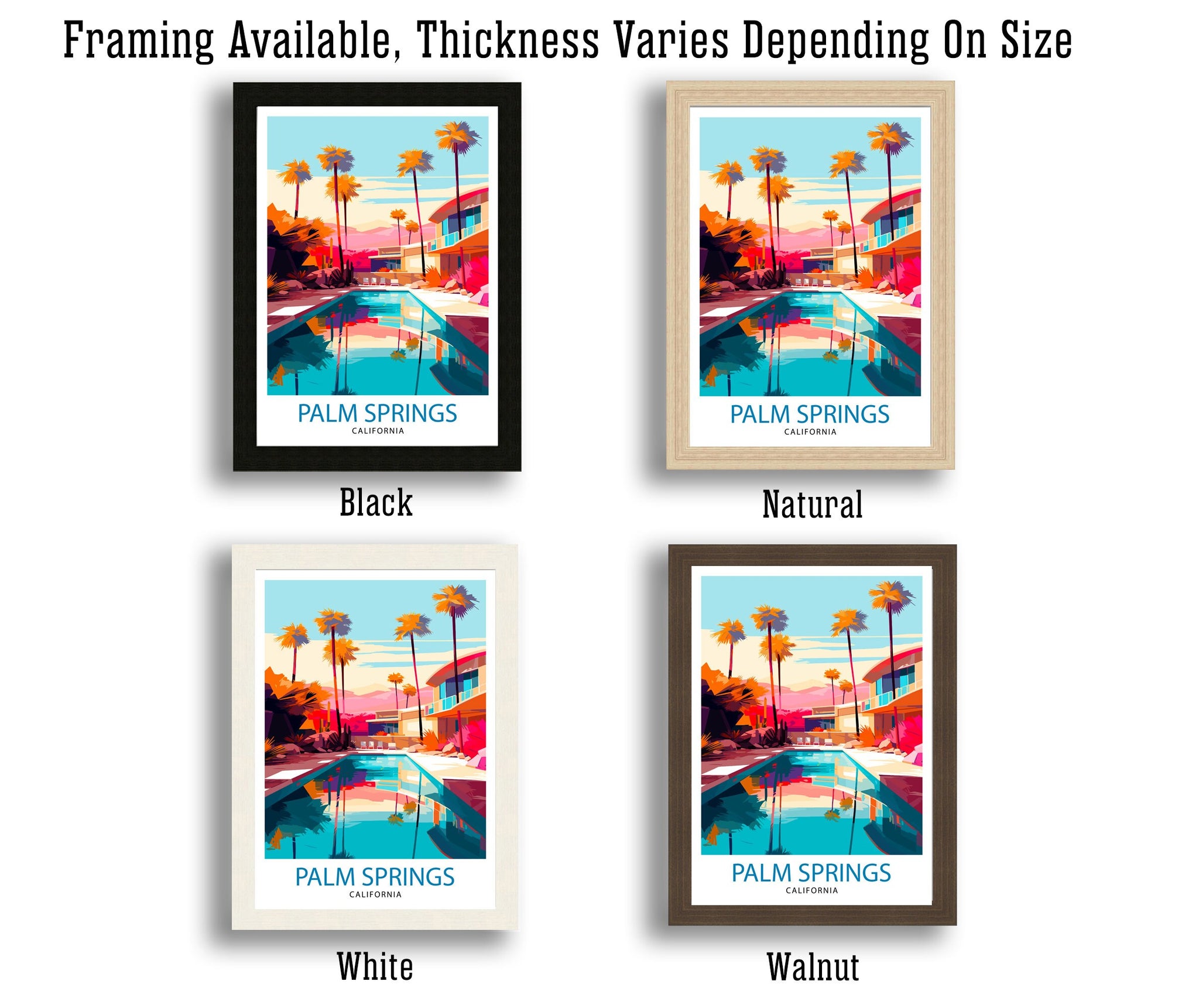 Palm Springs California Travel Print| Palm Springs Wall Art Palm Springs Home Decor Palm Springs Travel Poster Palm Springs Art Print