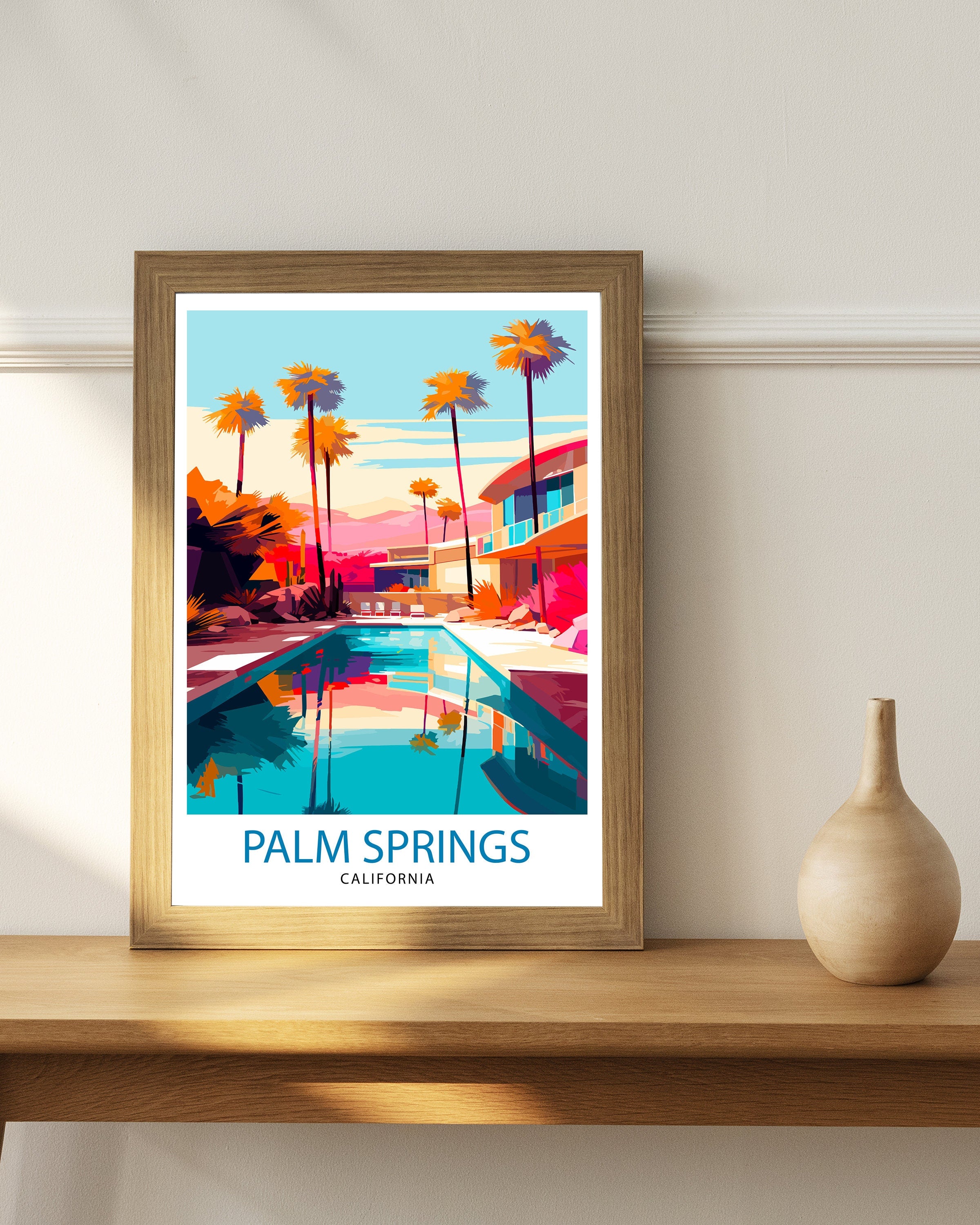 Palm Springs California Travel Print| Palm Springs Wall Art Palm Springs Home Decor Palm Springs Travel Poster Palm Springs Art Print