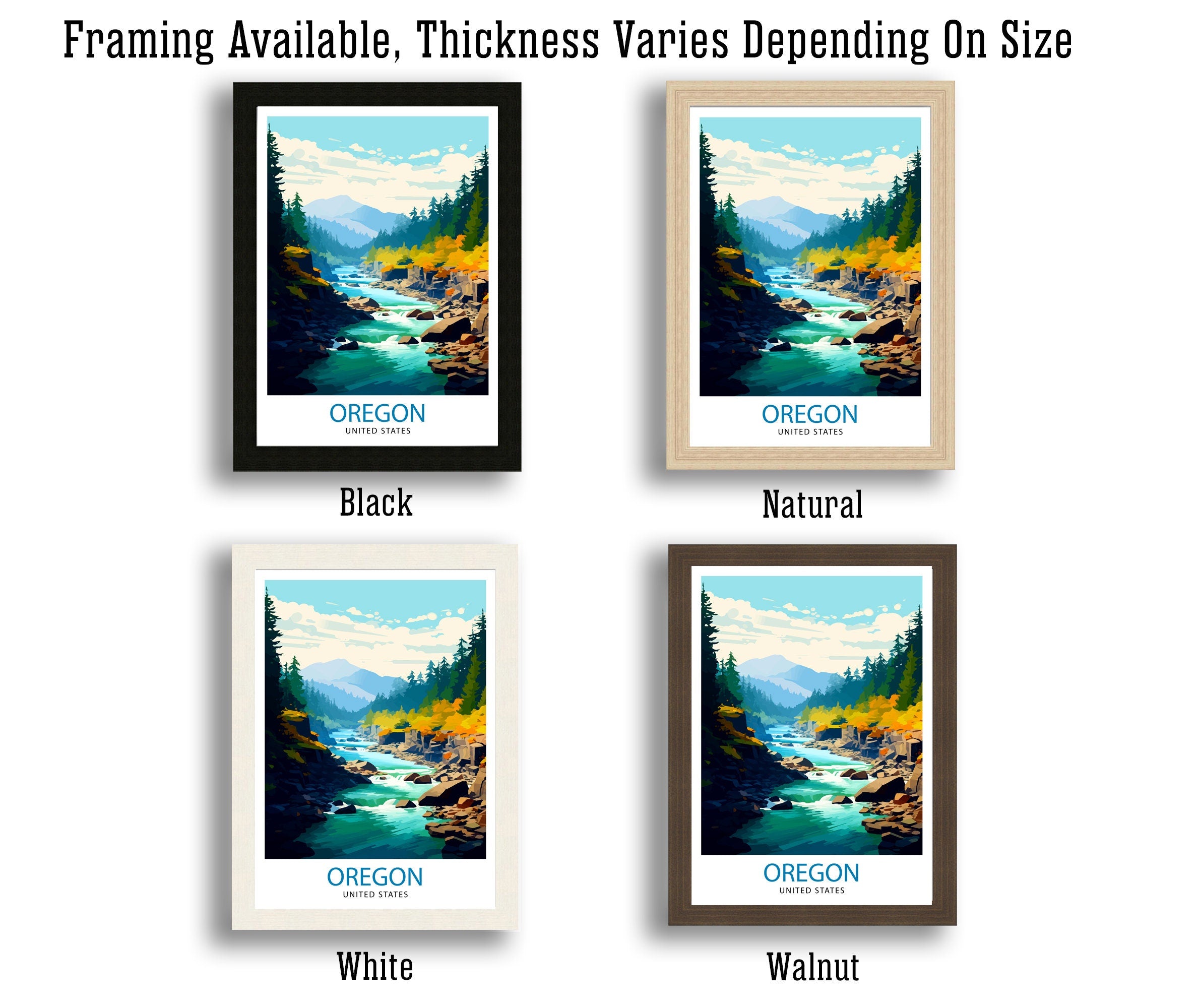 Oregon US Travel Print| Oregon Wall Decor Oregon Poster US Travel Prints Oregon Art Print Oregon Illustration Oregon Wall Art