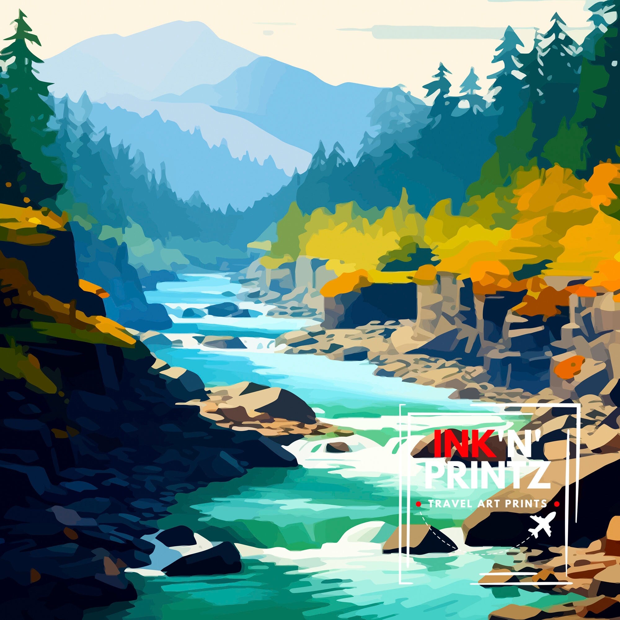 Oregon US Travel Print| Oregon Wall Decor Oregon Poster US Travel Prints Oregon Art Print Oregon Illustration Oregon Wall Art