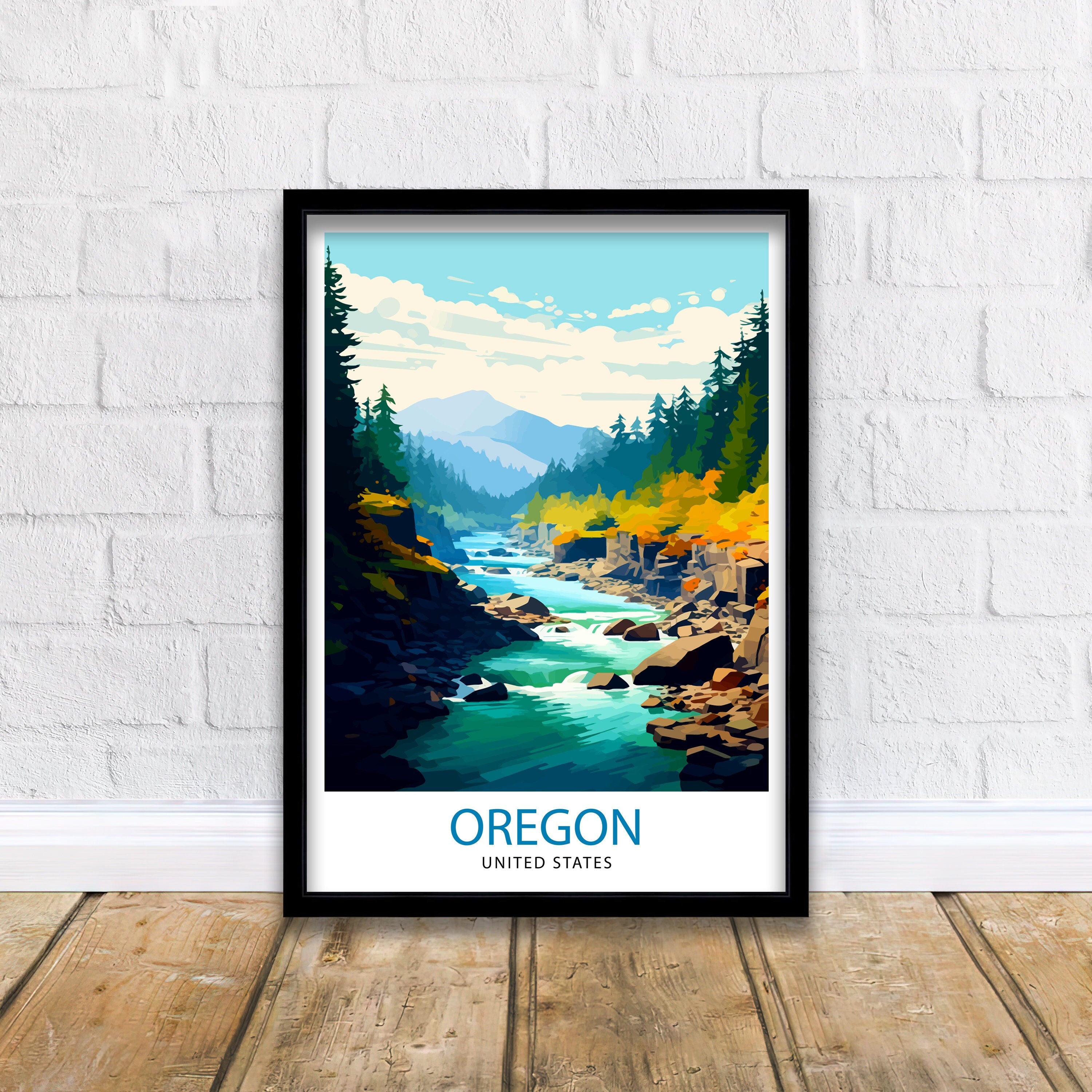 Oregon US Travel Print| Oregon Wall Decor Oregon Poster US Travel Prints Oregon Art Print Oregon Illustration Oregon Wall Art