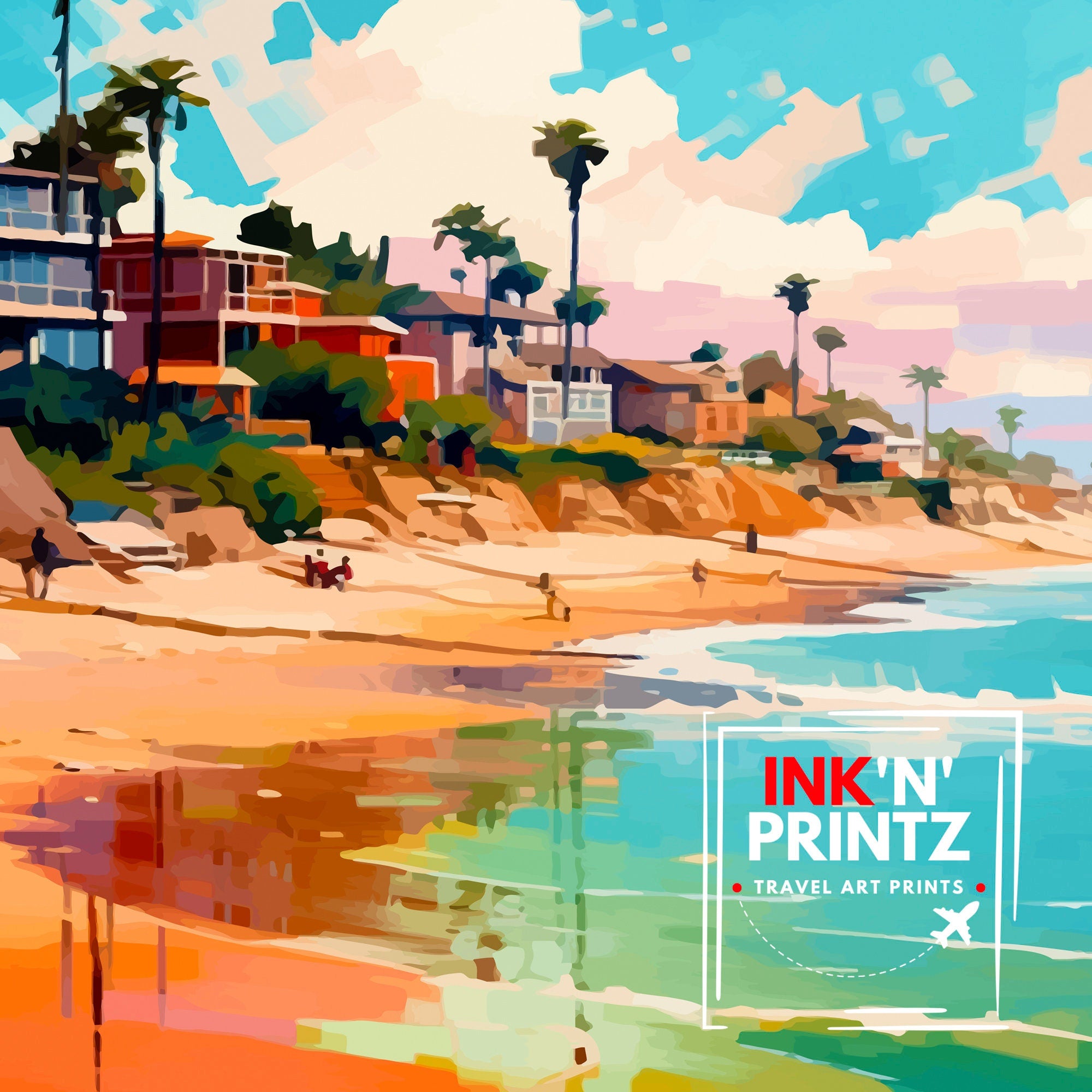 Newport Beach California Travel Print Newport Beach Wall Decor Newport Beach Home Living Decor Newport Beach California Illustration travel