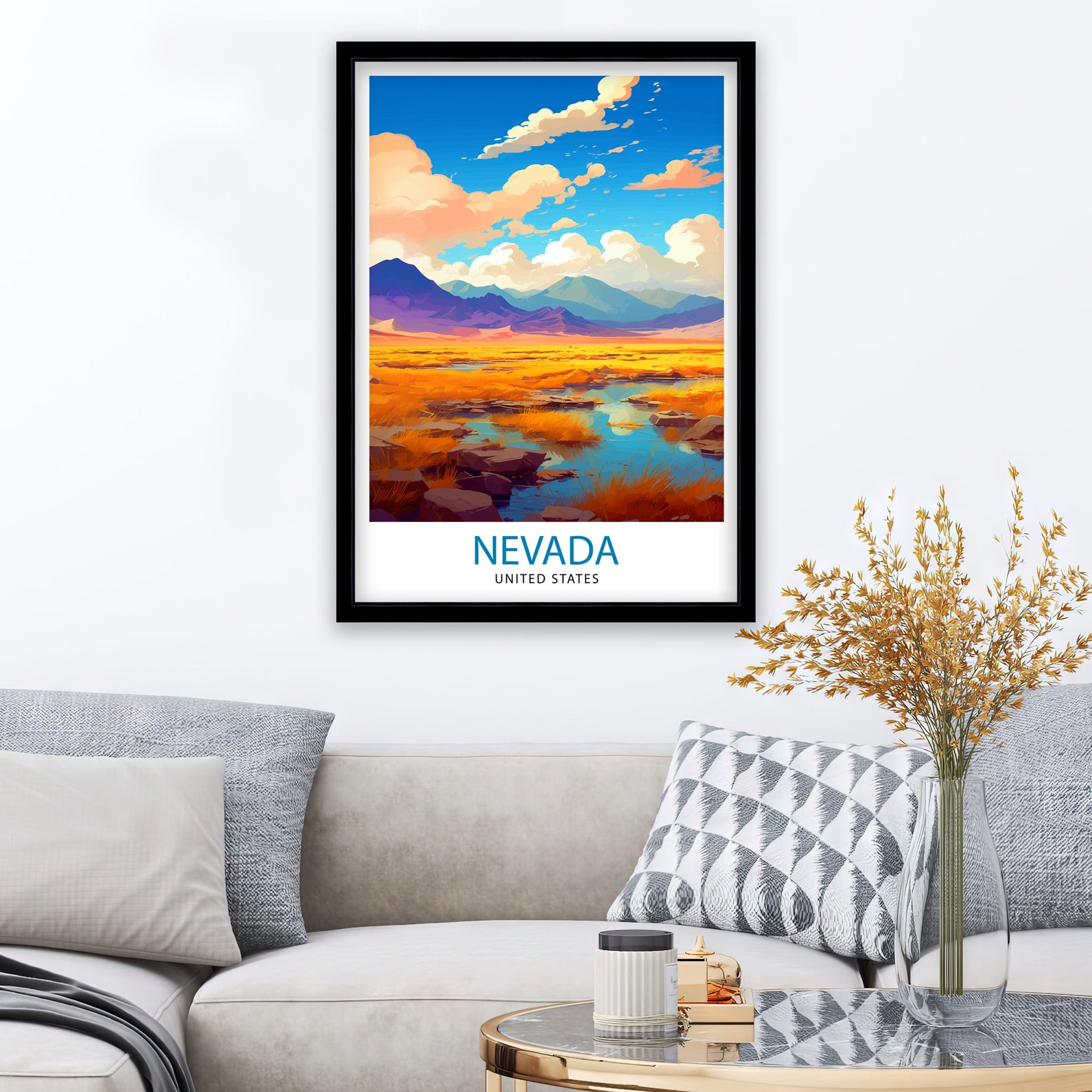 Nevada US Travel Print Nevada Wall Decor Nevada Poster US Travel Prints Nevada Art Print Nevada Illustration Nevada Wall Art