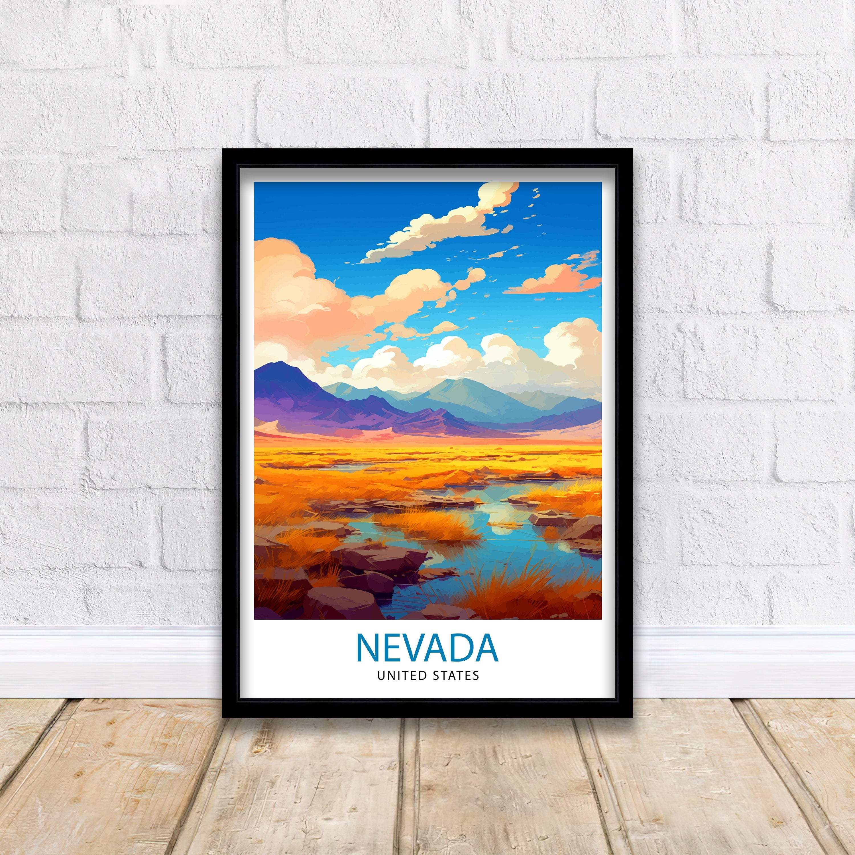 Nevada US Travel Print Nevada Wall Decor Nevada Poster US Travel Prints Nevada Art Print Nevada Illustration Nevada Wall Art