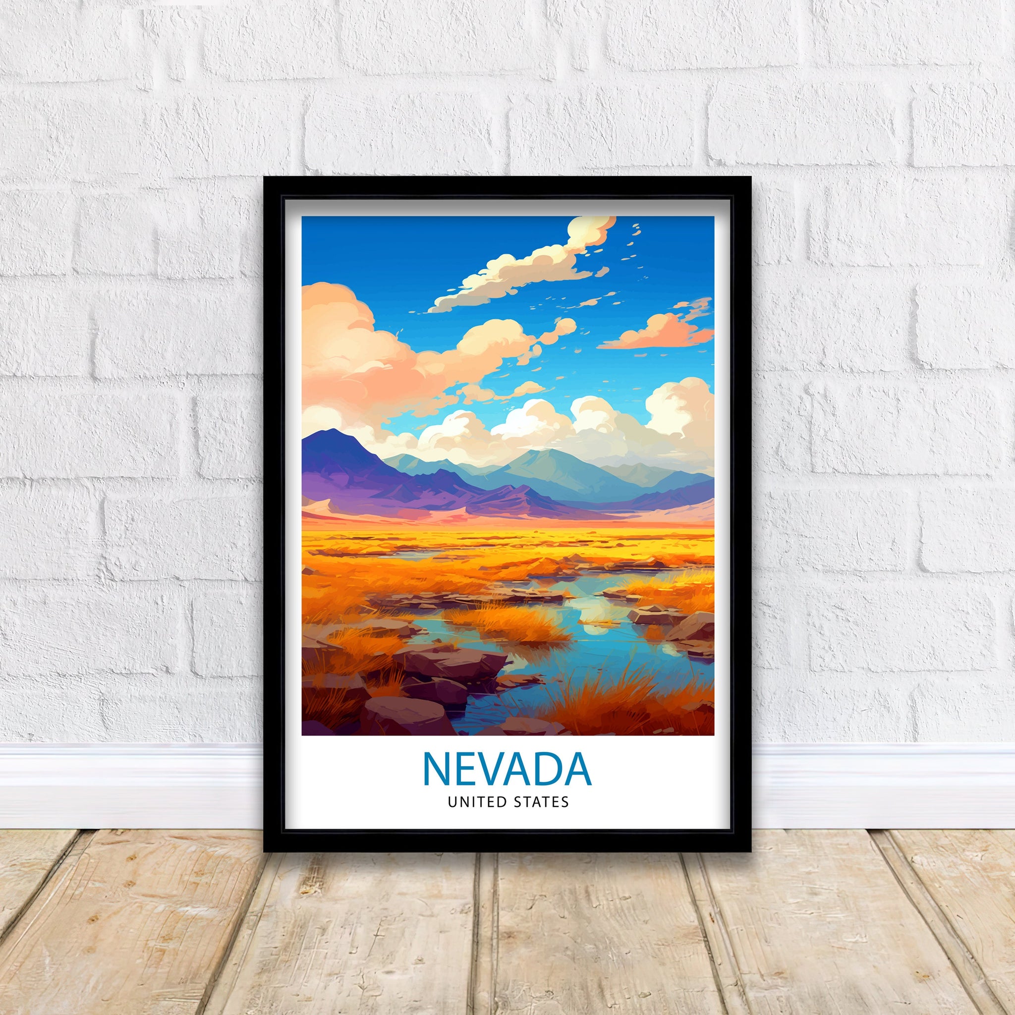 Nevada US Travel Print Nevada Wall Decor Nevada Poster US Travel Prints Nevada Art Print Nevada Illustration Nevada Wall Art