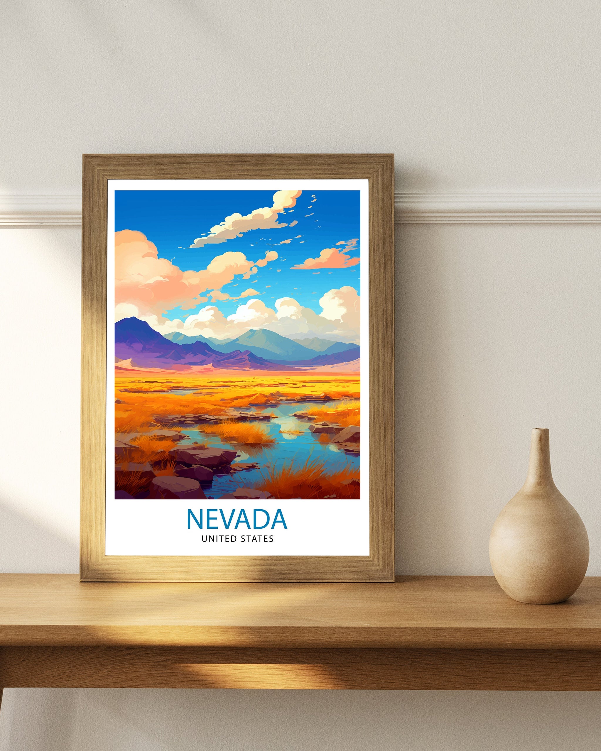 Nevada US Travel Print Nevada Wall Decor Nevada Poster US Travel Prints Nevada Art Print Nevada Illustration Nevada Wall Art