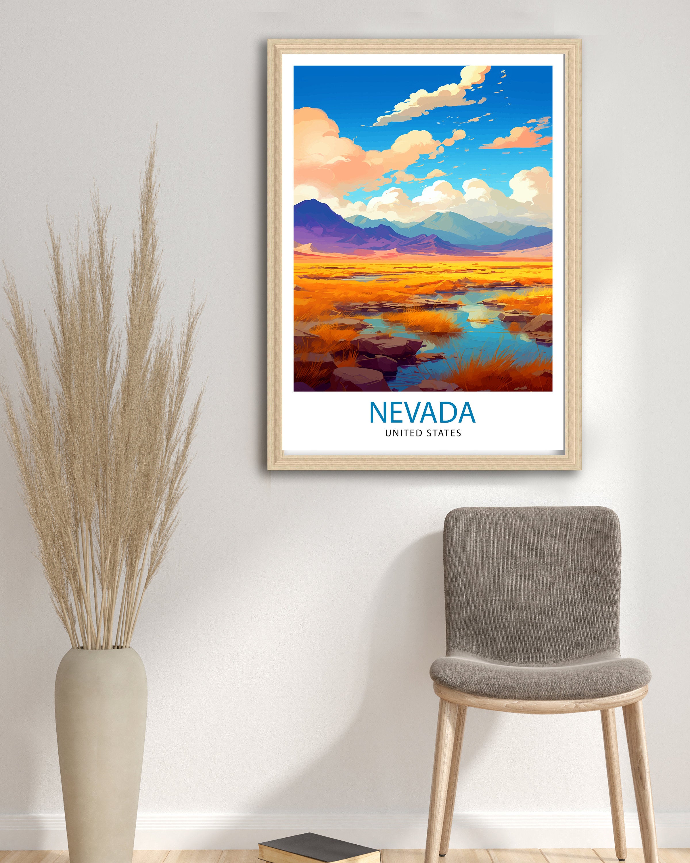 Nevada US Travel Print Nevada Wall Decor Nevada Poster US Travel Prints Nevada Art Print Nevada Illustration Nevada Wall Art