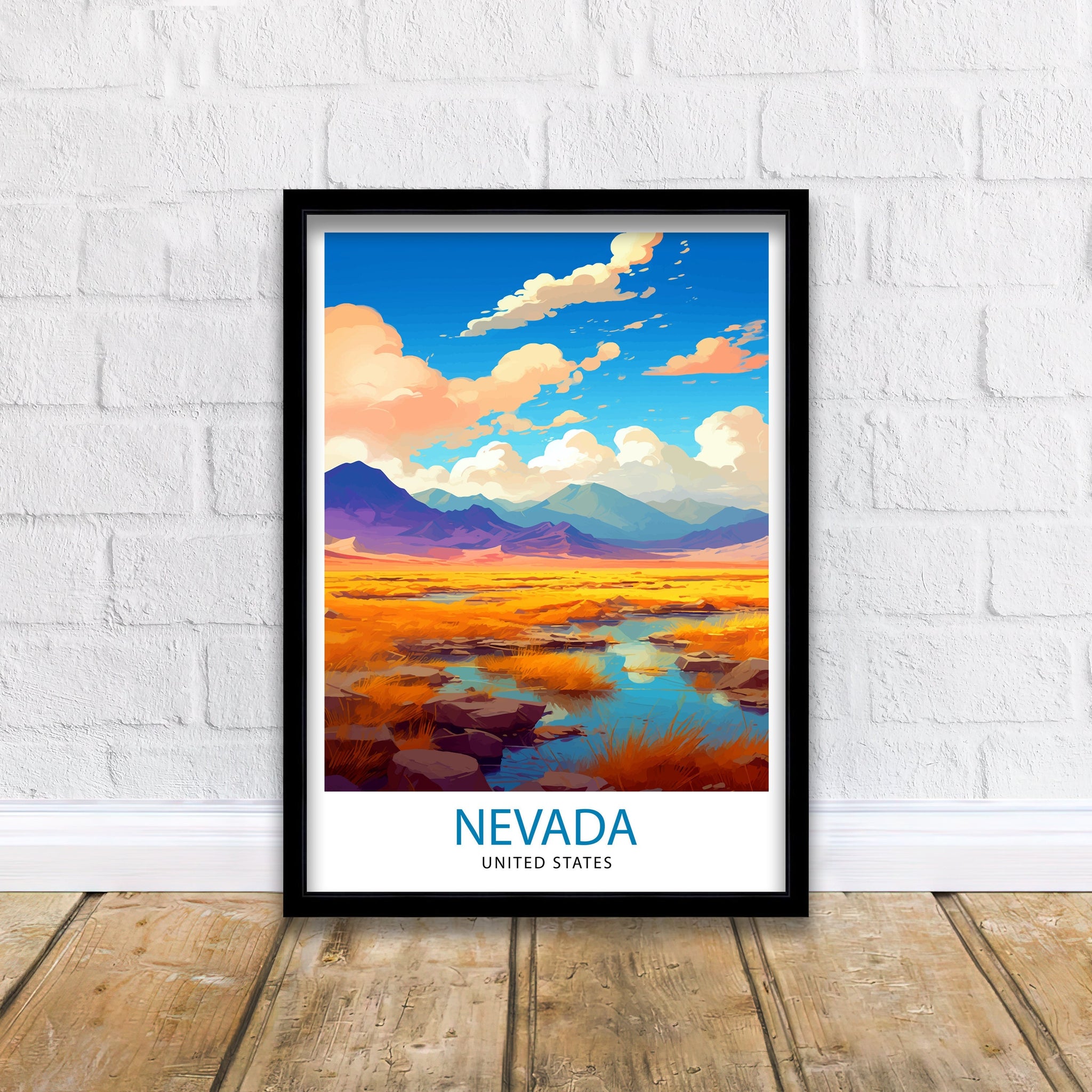 Nevada US Travel Print Nevada Wall Decor Nevada Poster US Travel Prints Nevada Art Print Nevada Illustration Nevada Wall Art