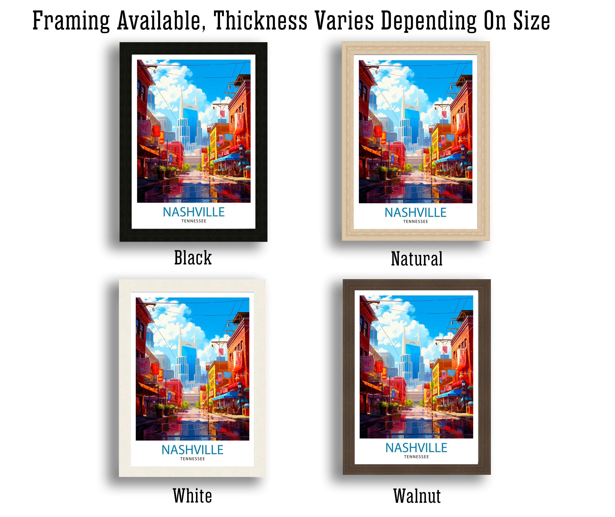 Nashville Travel Print| Nashville Wall Art Nashville Poster Music City Decor Tennessee Print Nashville Illustration Travel Poster Nashville