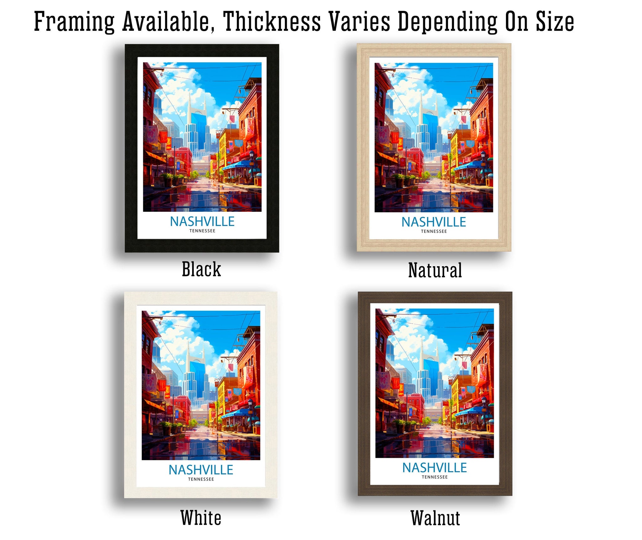 Nashville Travel Print| Nashville Wall Art Nashville Poster Music City Decor Tennessee Print Nashville Illustration Travel Poster Nashville