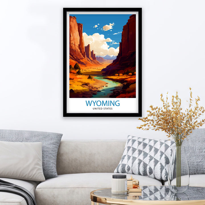 Wyoming USA Travel Poster Wyoming