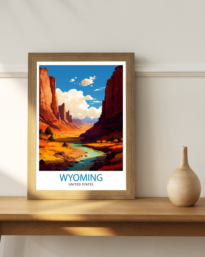 Wyoming USA Travel Poster Wyoming