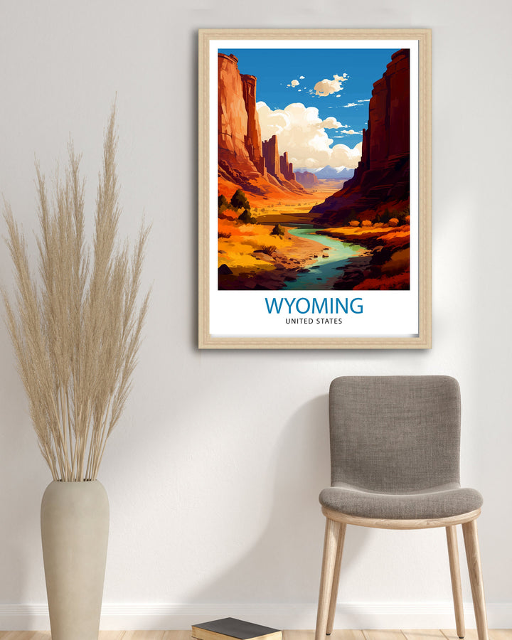 Wyoming USA Travel Poster Wyoming