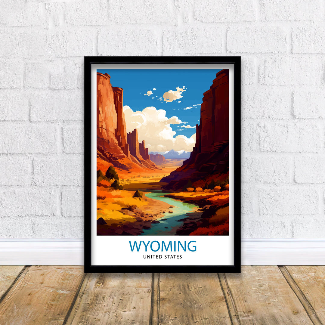 Wyoming USA Travel Poster Wyoming