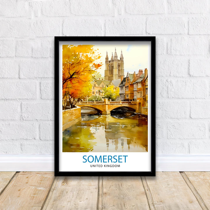 Somerset UK Travel Poster Somerset