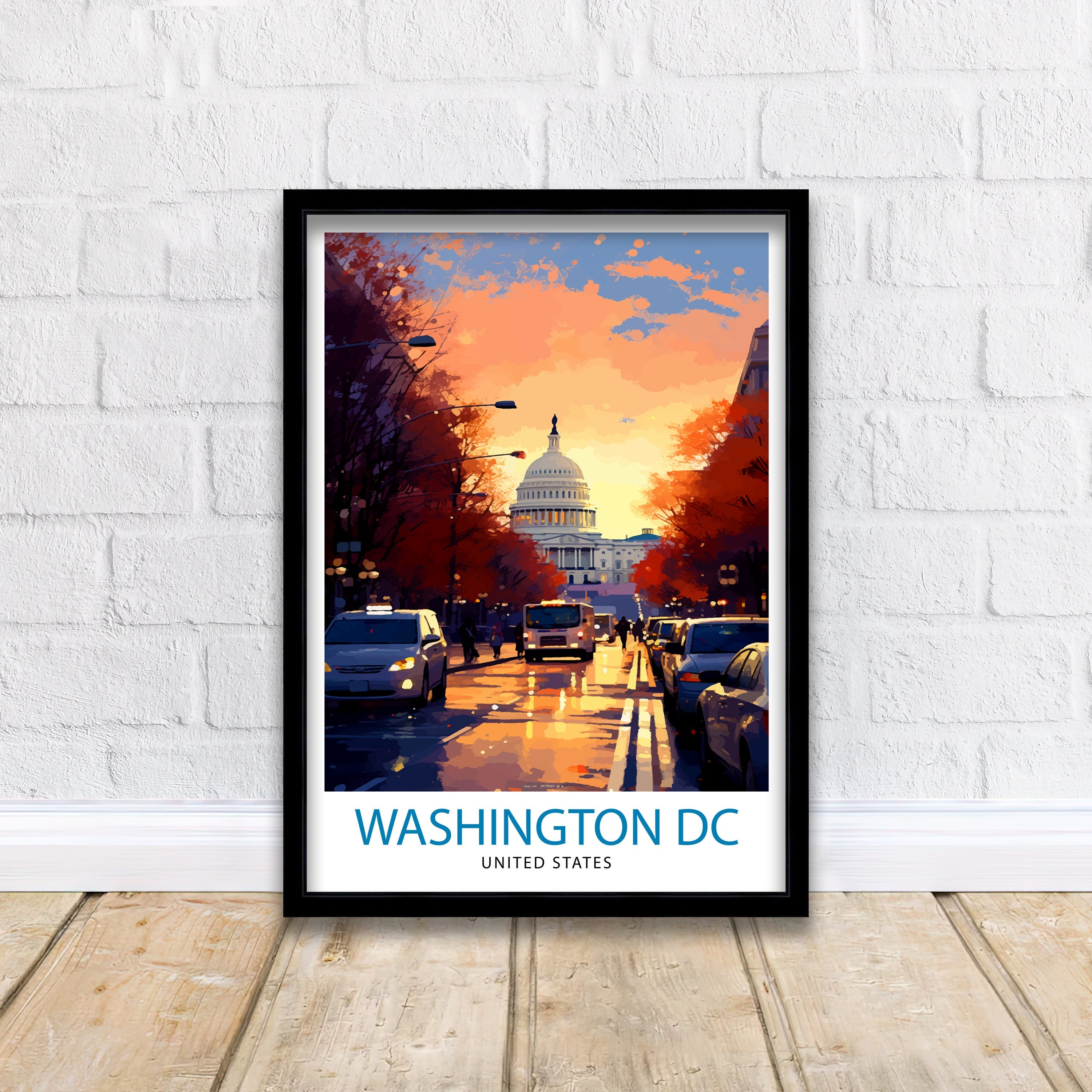 Washington Travel Print| Washington Wall Art Washington DC Home Decor Washington Illustration Travel Poster Gift for Travelers