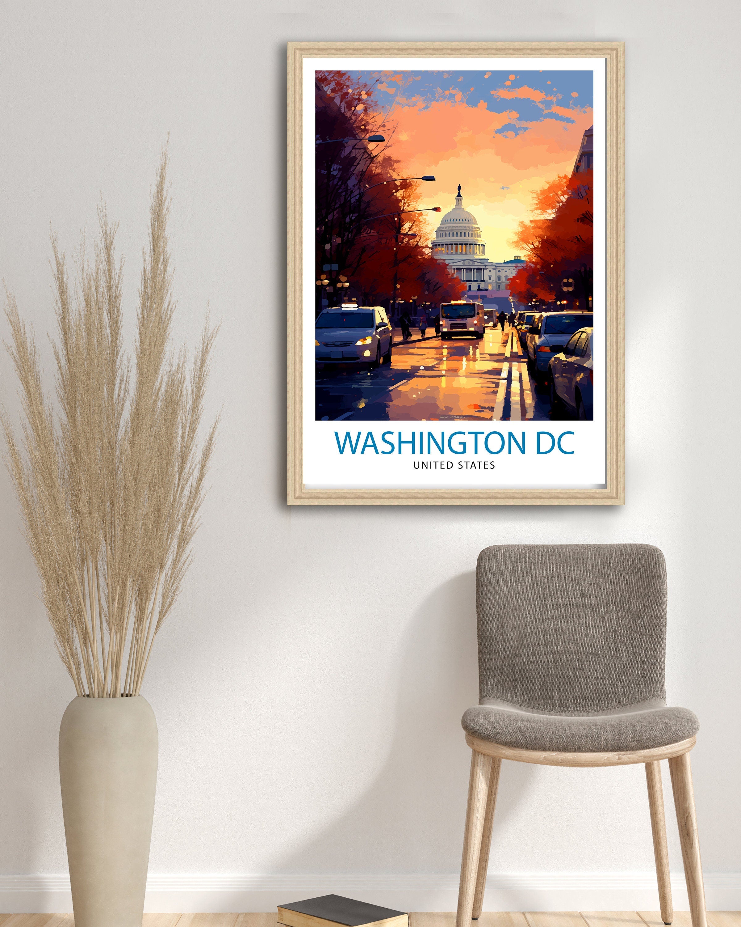 Washington Travel Print| Washington Wall Art Washington DC Home Decor Washington Illustration Travel Poster Gift for Travelers