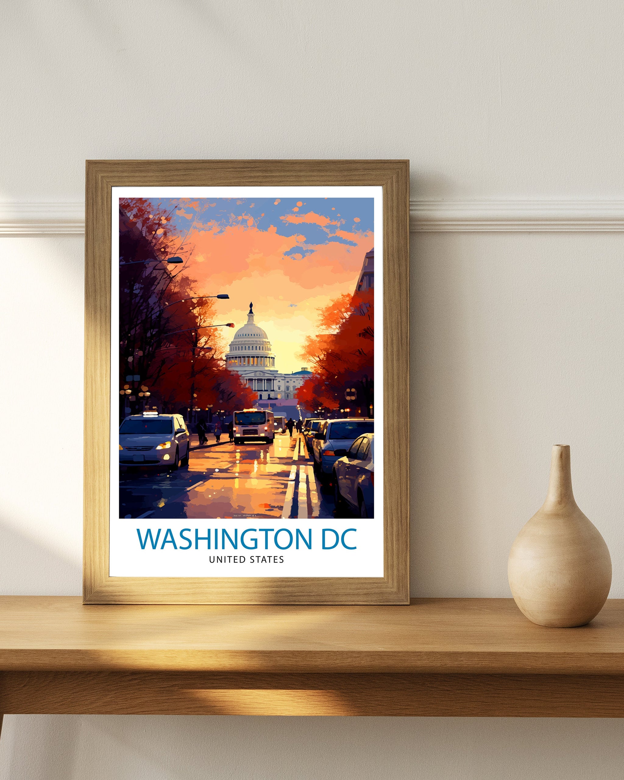 Washington Travel Print| Washington Wall Art Washington DC Home Decor Washington Illustration Travel Poster Gift for Travelers