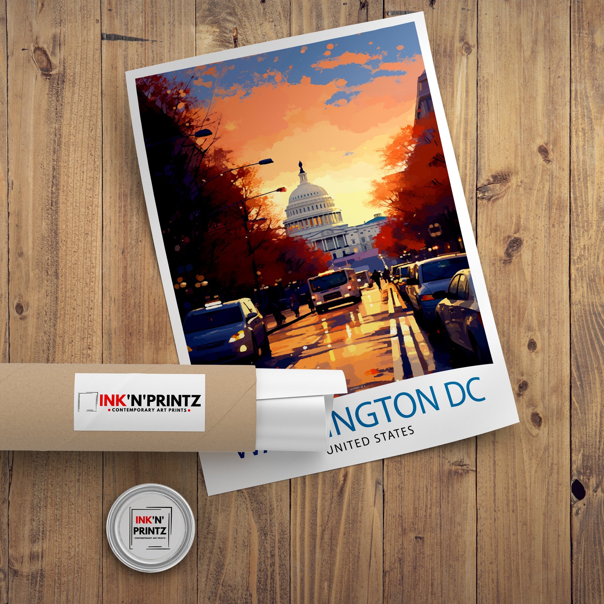 Washington Travel Print| Washington Wall Art Washington DC Home Decor Washington Illustration Travel Poster Gift for Travelers