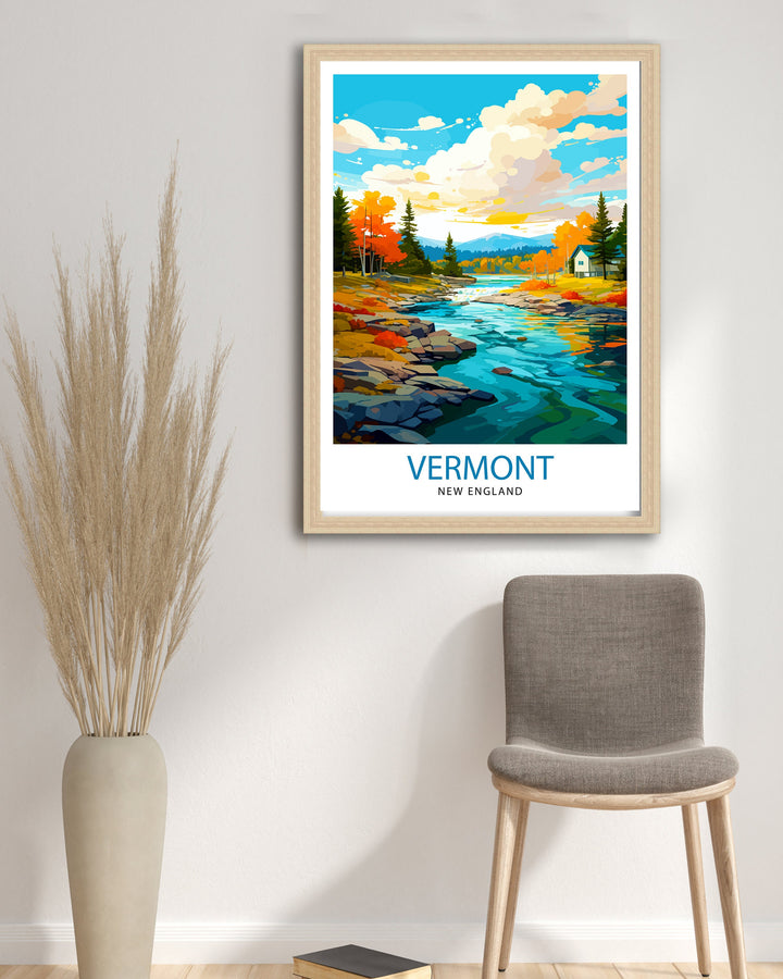 Vermont New England Travel Poster Vermont